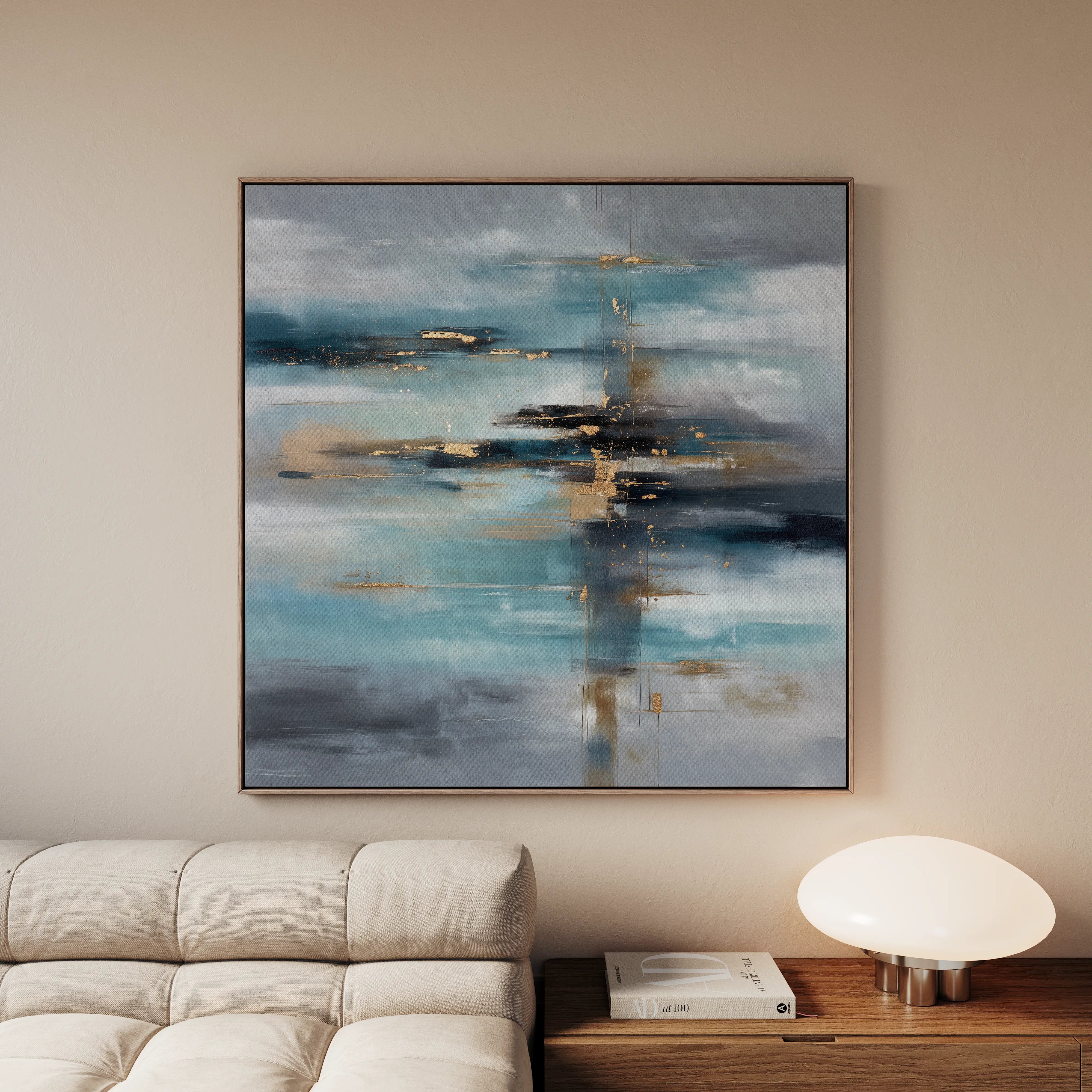 Abstract 1332 Canvas Art 60 x 60 cm / Black