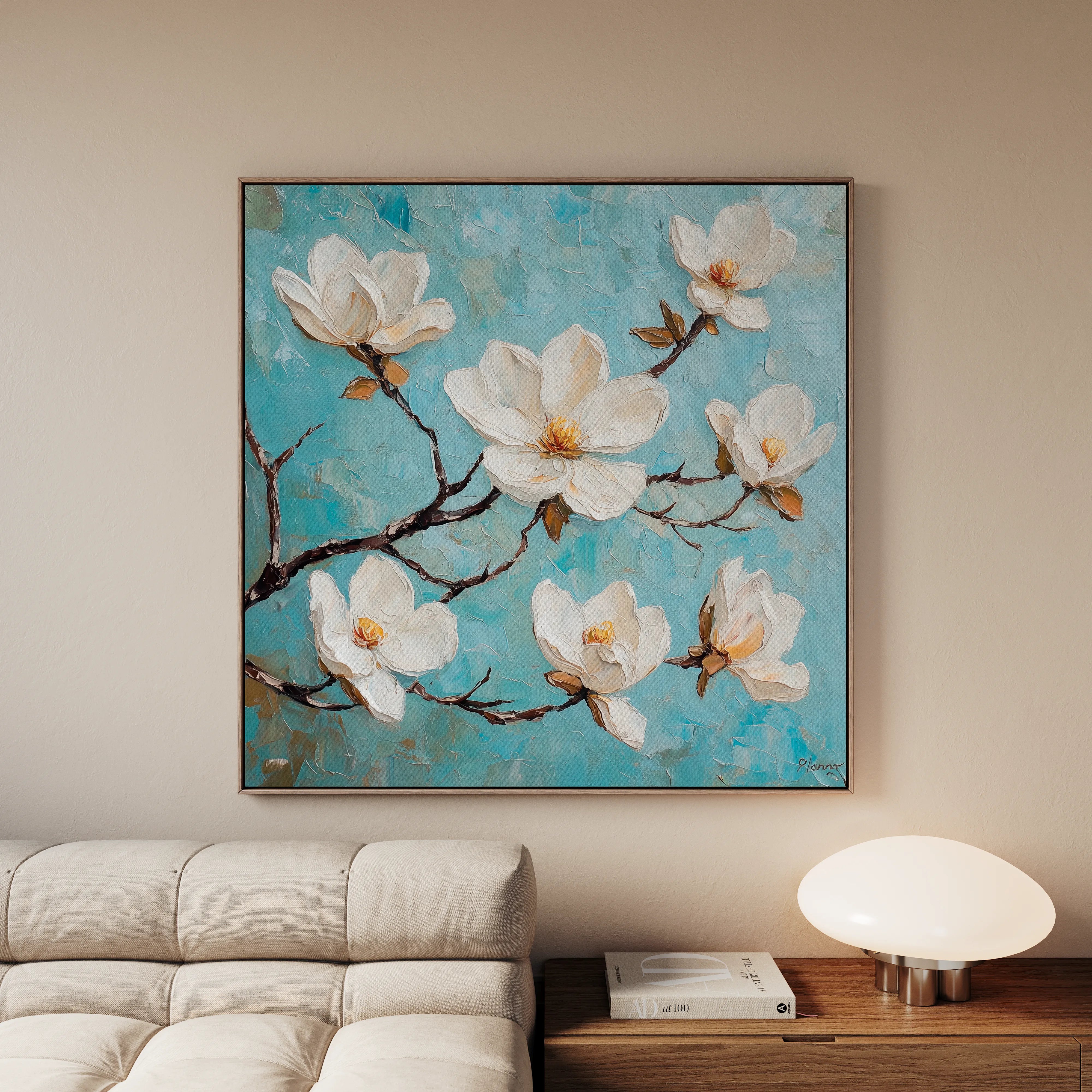 Floral 1332 Canvas Art 60 x 60 cm / Black