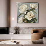 Floral 1333 Canvas Art 60 x 60 cm / Black