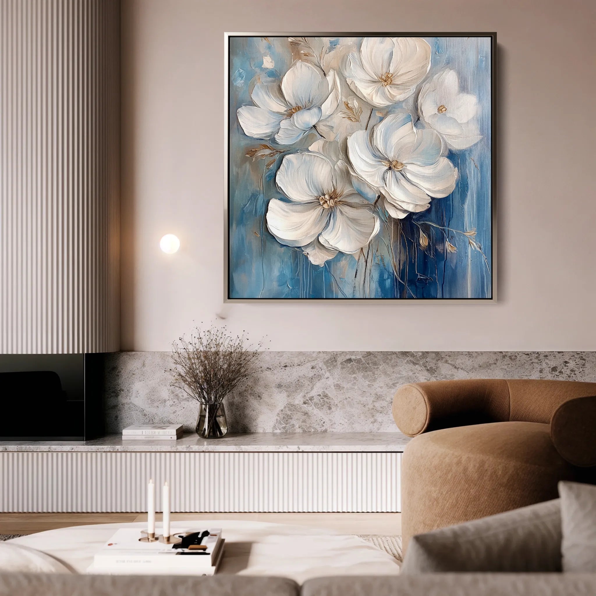 Floral 1334 Canvas Art 60 x 60 cm / Black