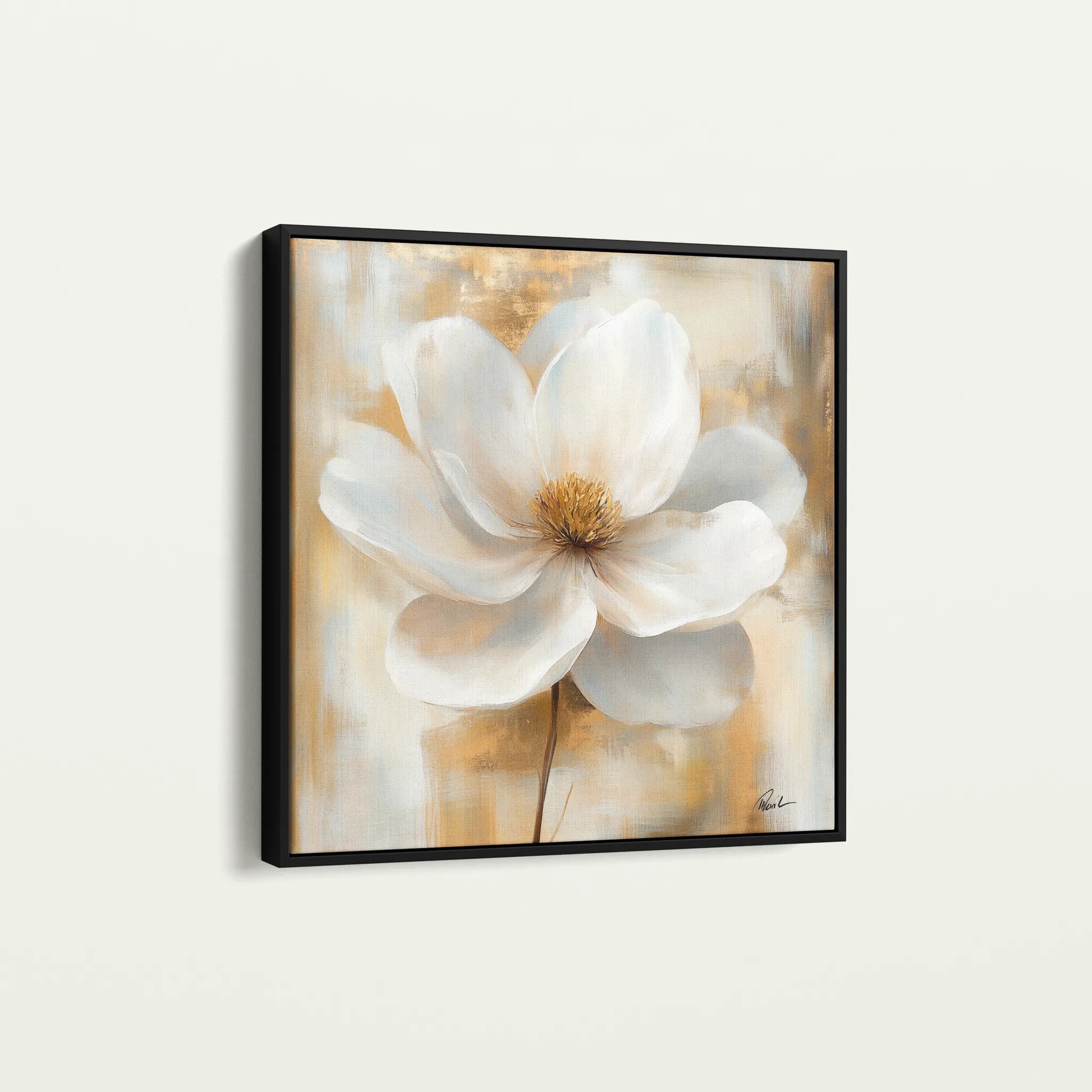 Floral 1336 Canvas Art 60 x 60 cm / Black