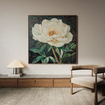 Floral 1337 Canvas Art 60 x 60 cm / Black