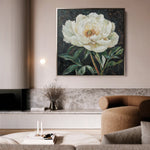 Floral 1337 Canvas Art 60 x 60 cm / Black