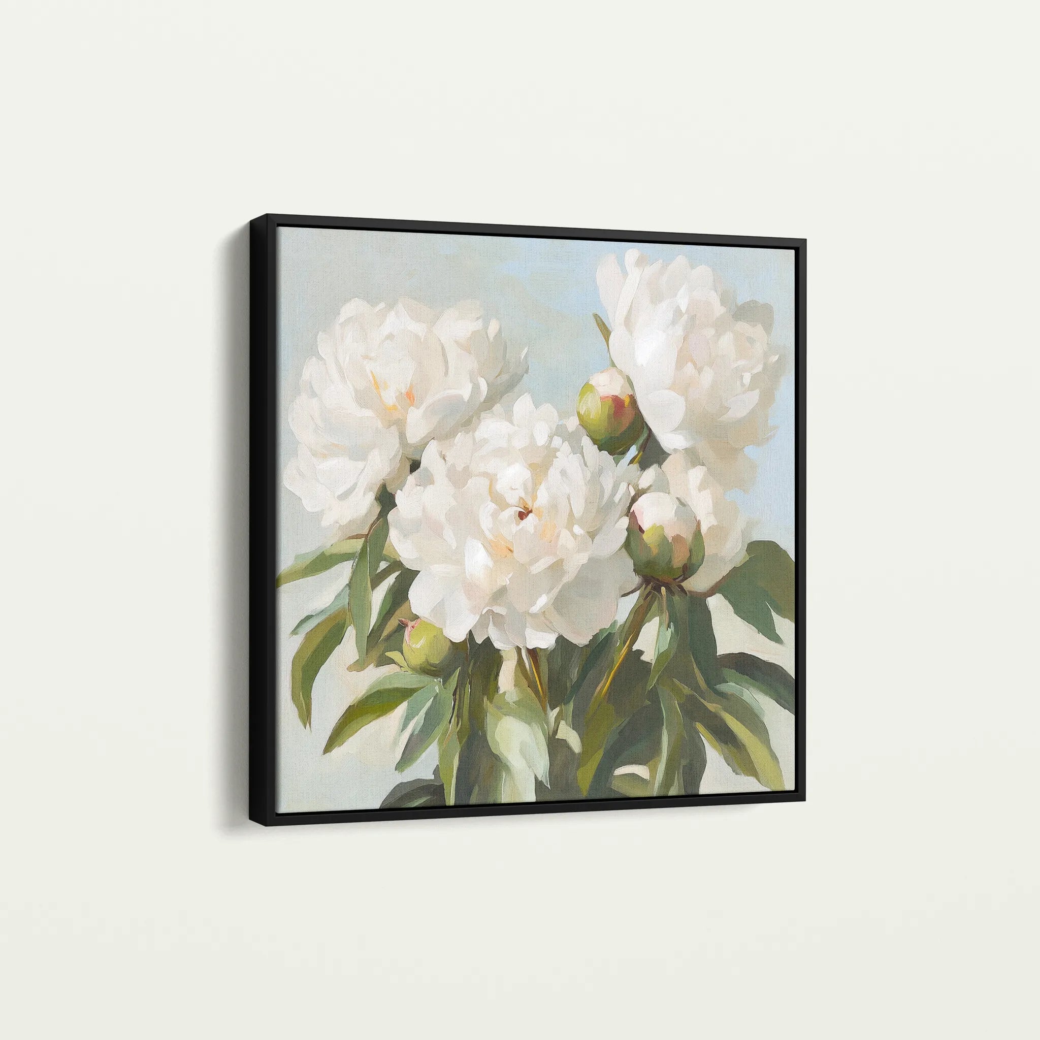 Floral 1339 Canvas Art 60 x 60 cm / Black
