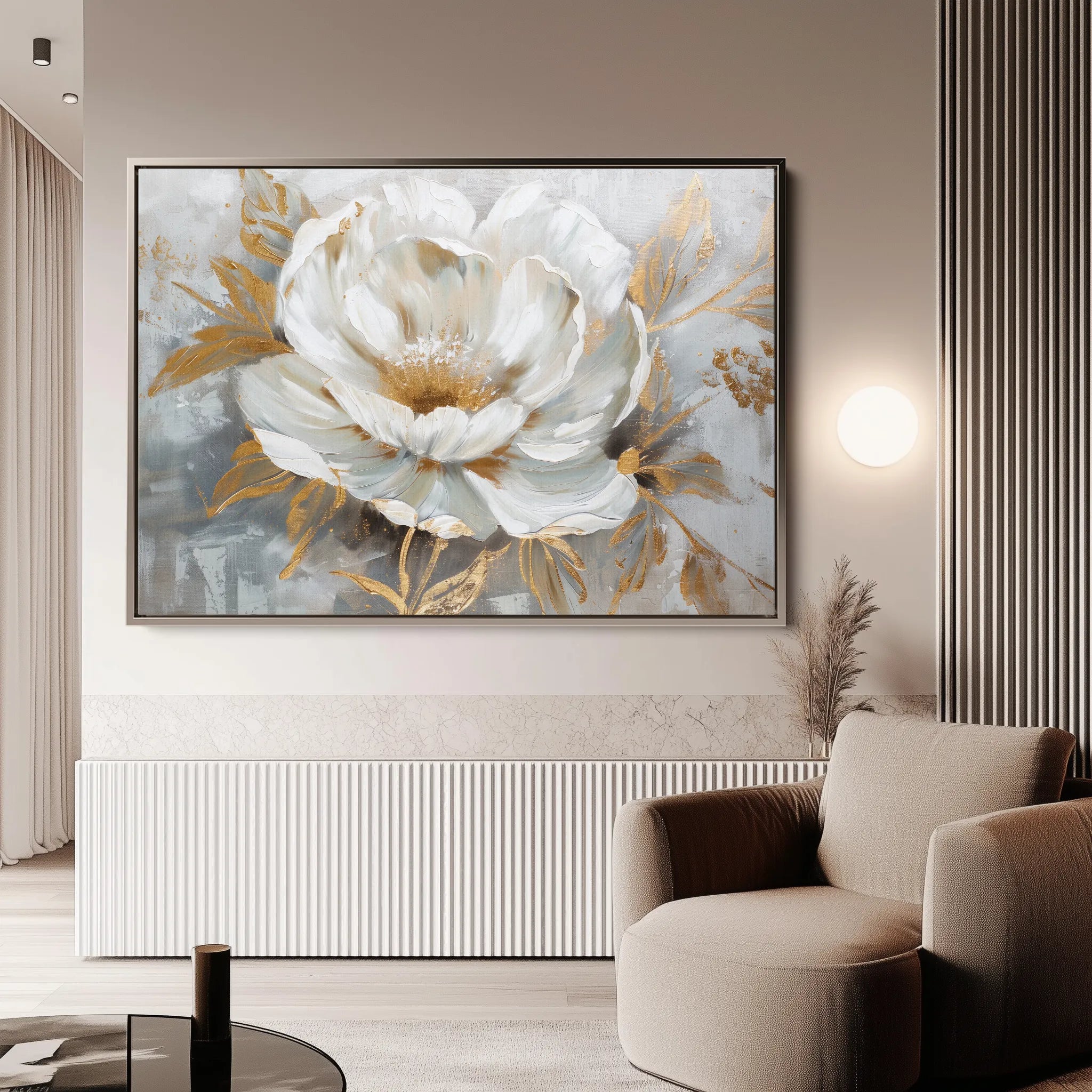 Floral 134 Canvas Art 60 x 40 cm / Black