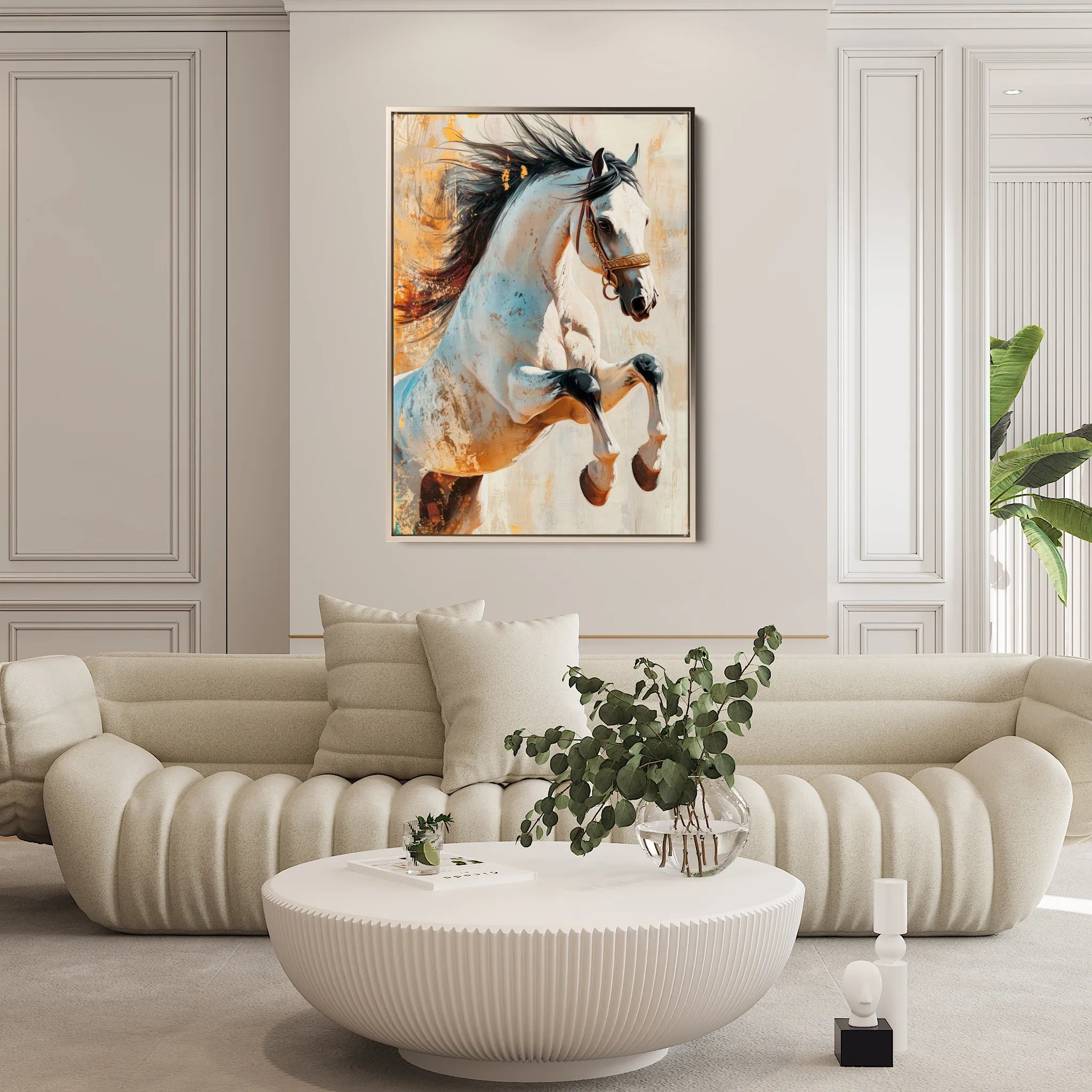 Horses 134 Canvas Art 60 x 40 cm / Black