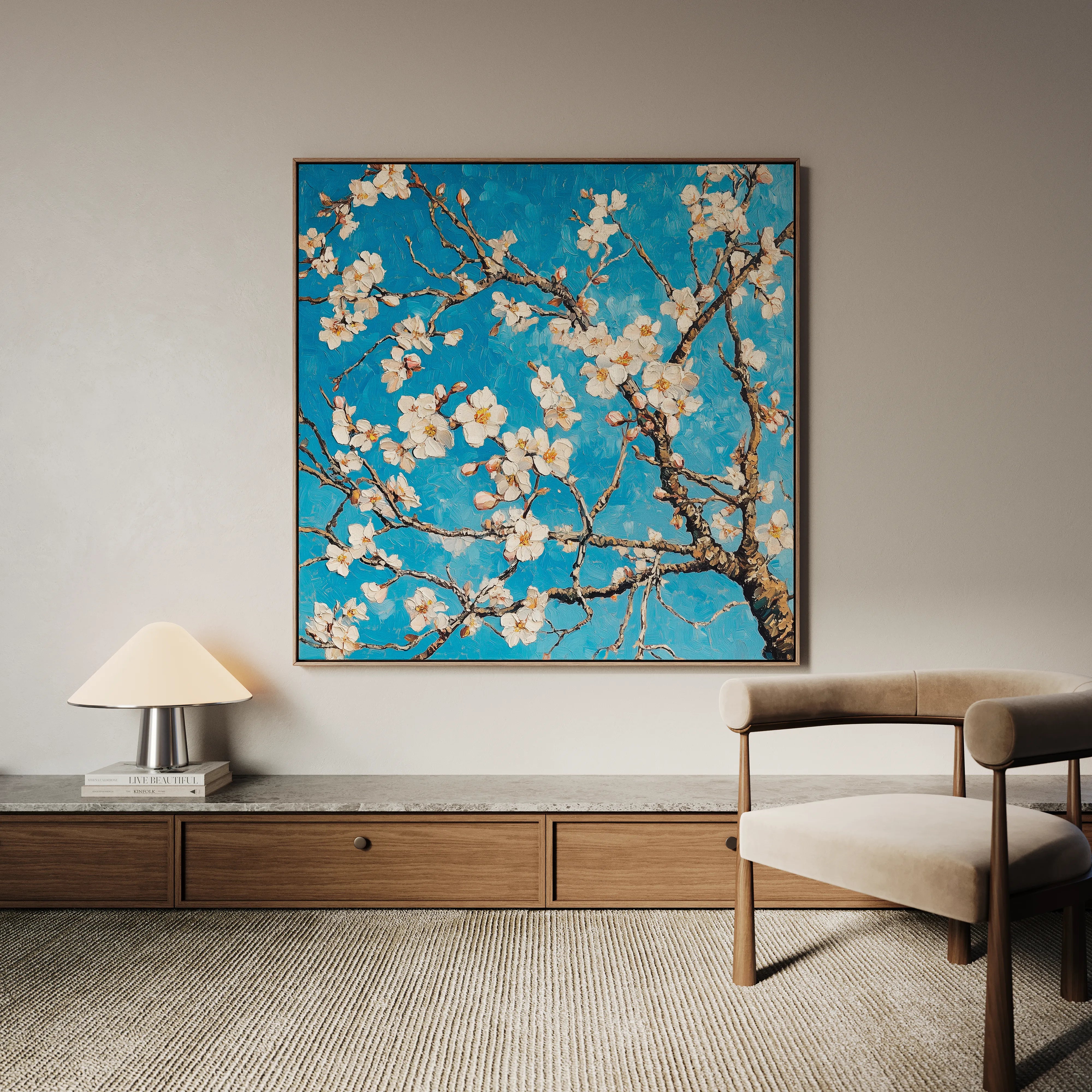 Floral 1340 Canvas Art 60 x 60 cm / Black
