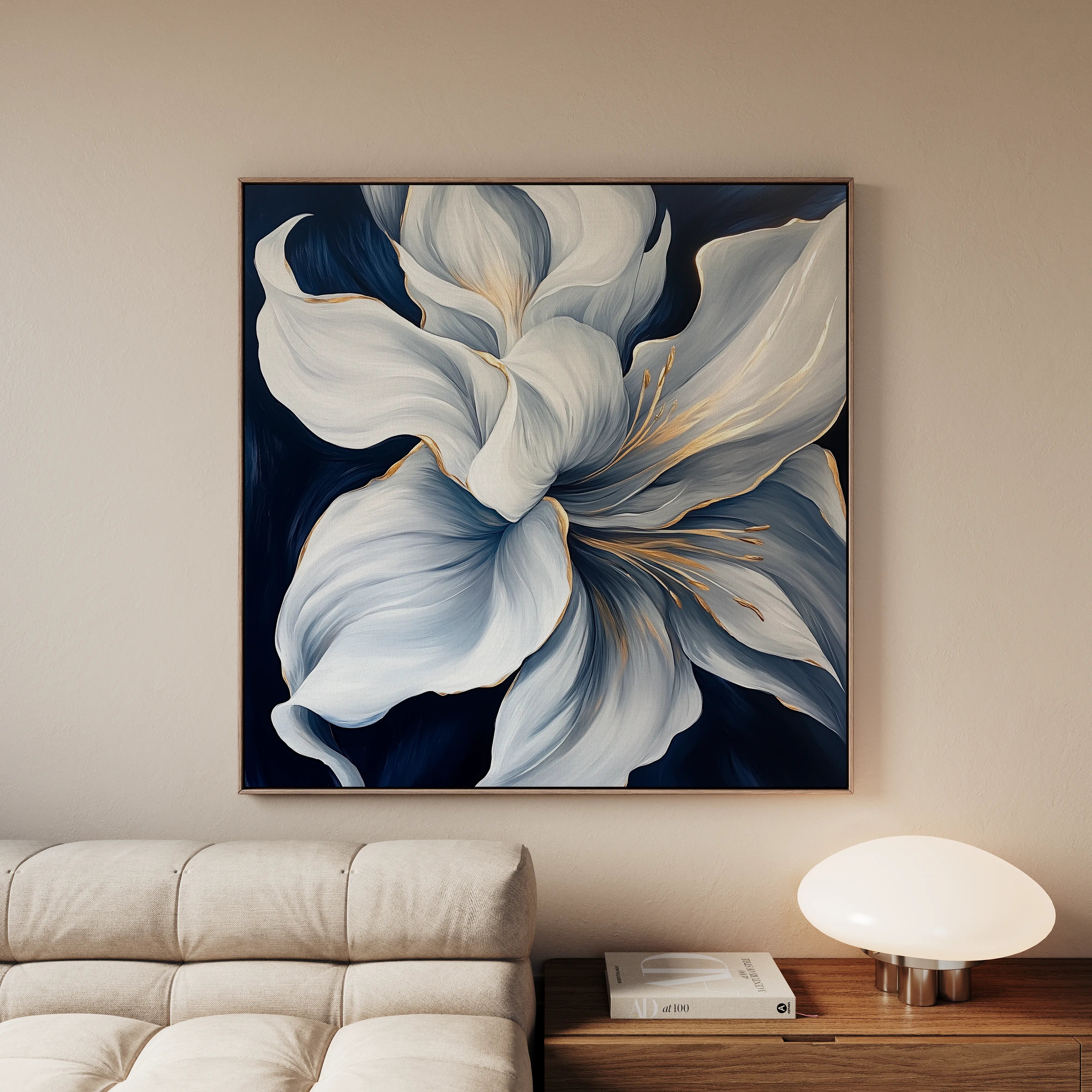 Floral 1341 Canvas Art 60 x 60 cm / Black