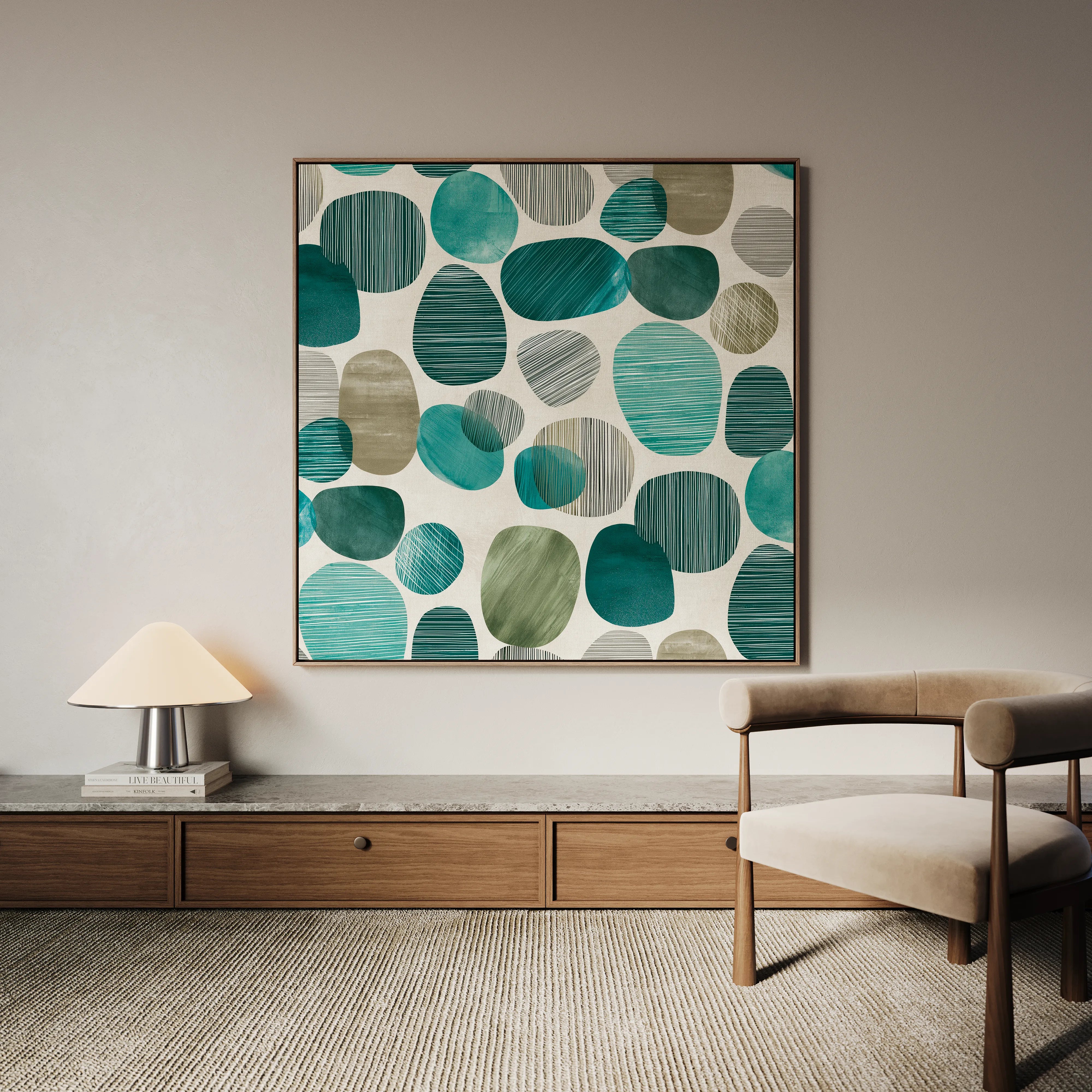 Abstract 1342 Canvas Art 60 x 60 cm / Black