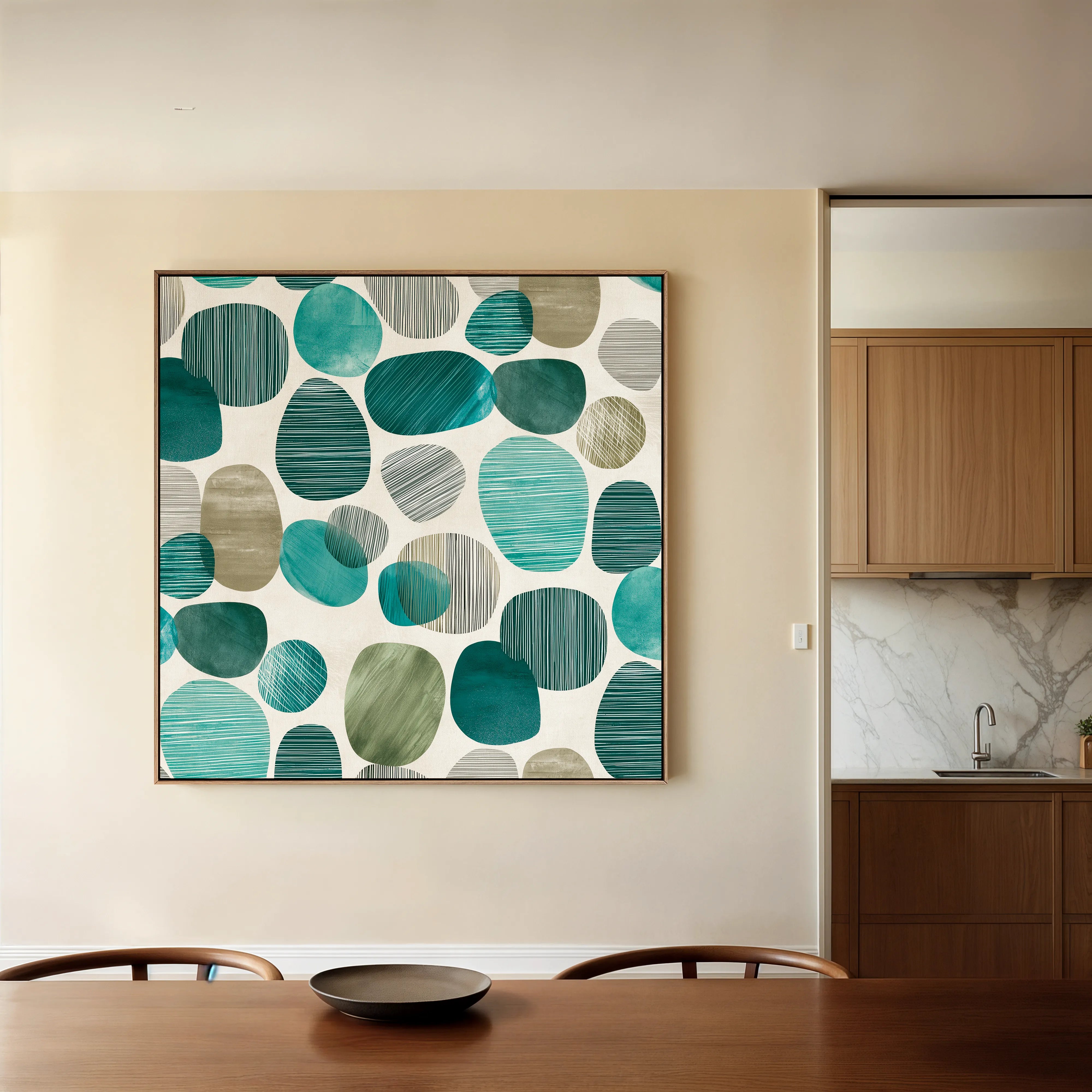 Abstract 1342 Canvas Art 60 x 60 cm / Black
