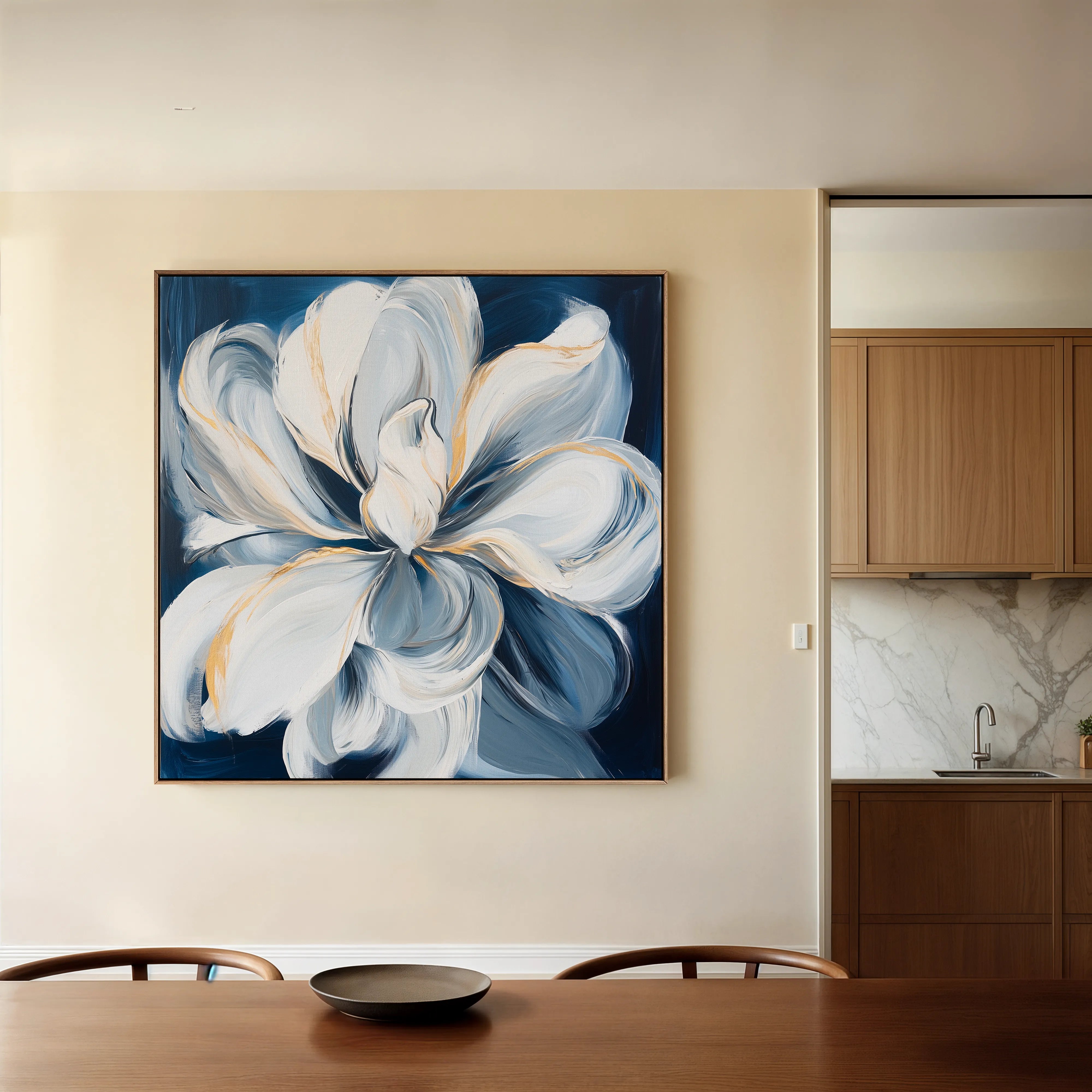 Floral 1342 Canvas Art 60 x 60 cm / Black