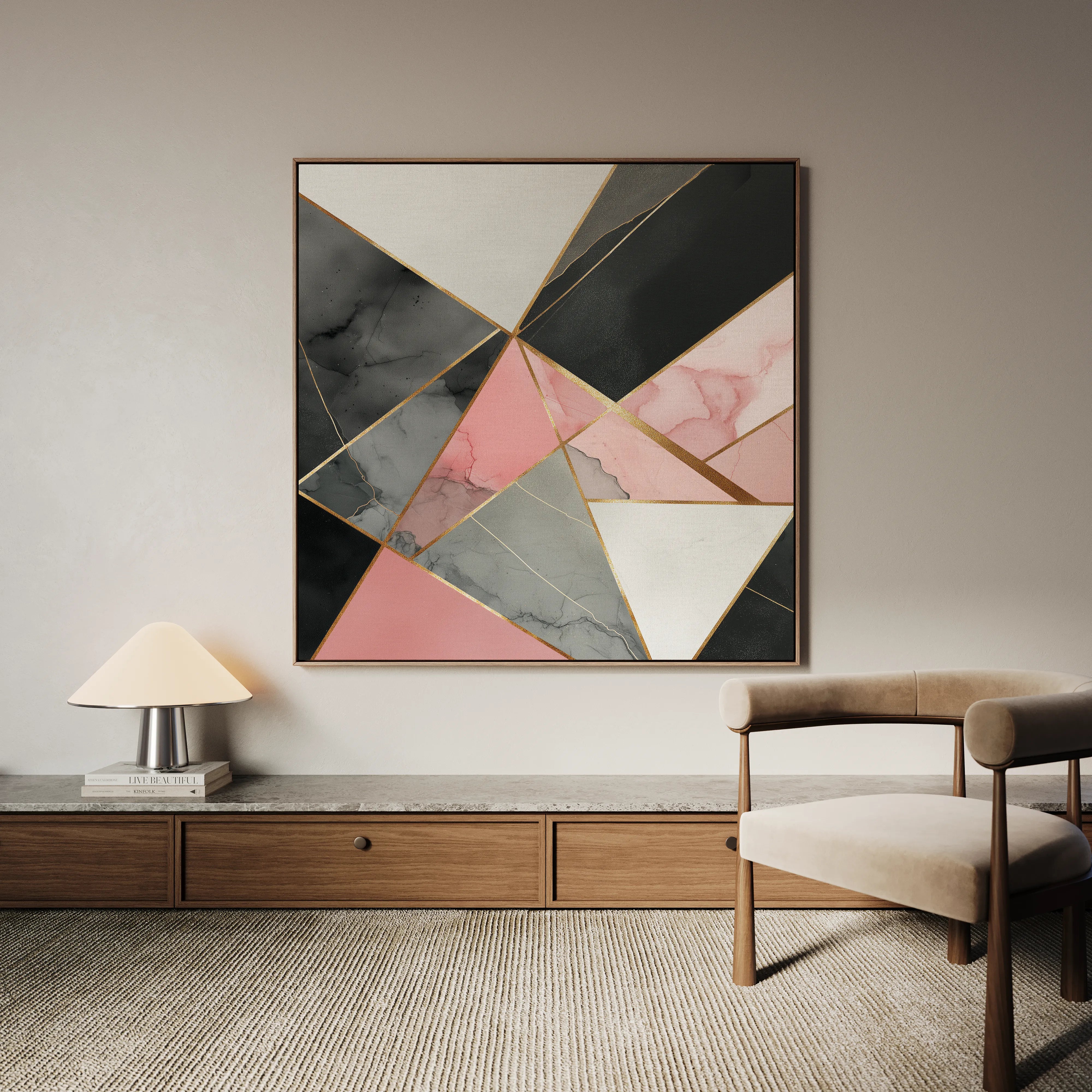 Abstract 1343 Canvas Art 60 x 60 cm / Black