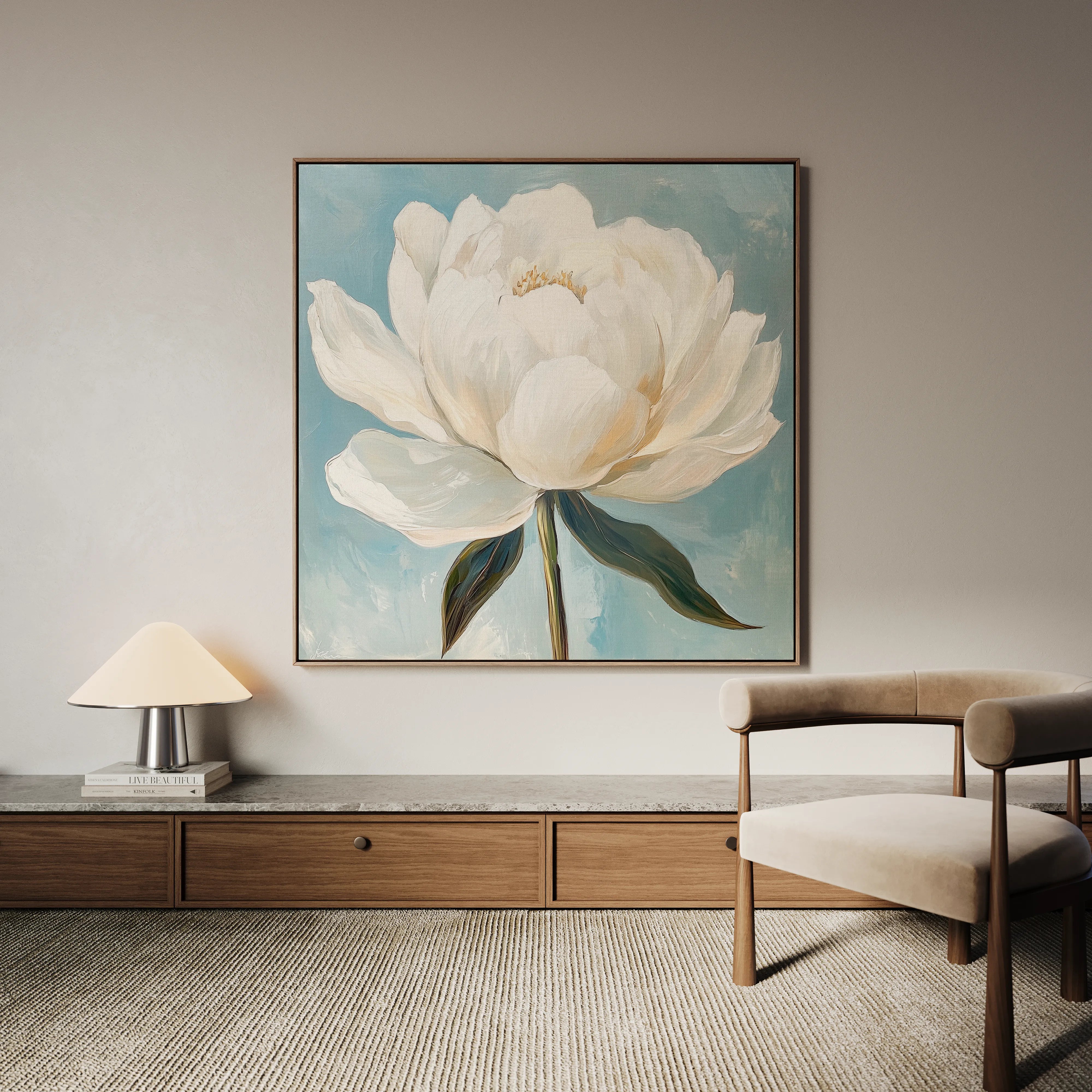 Floral 1343 Canvas Art 60 x 60 cm / Black