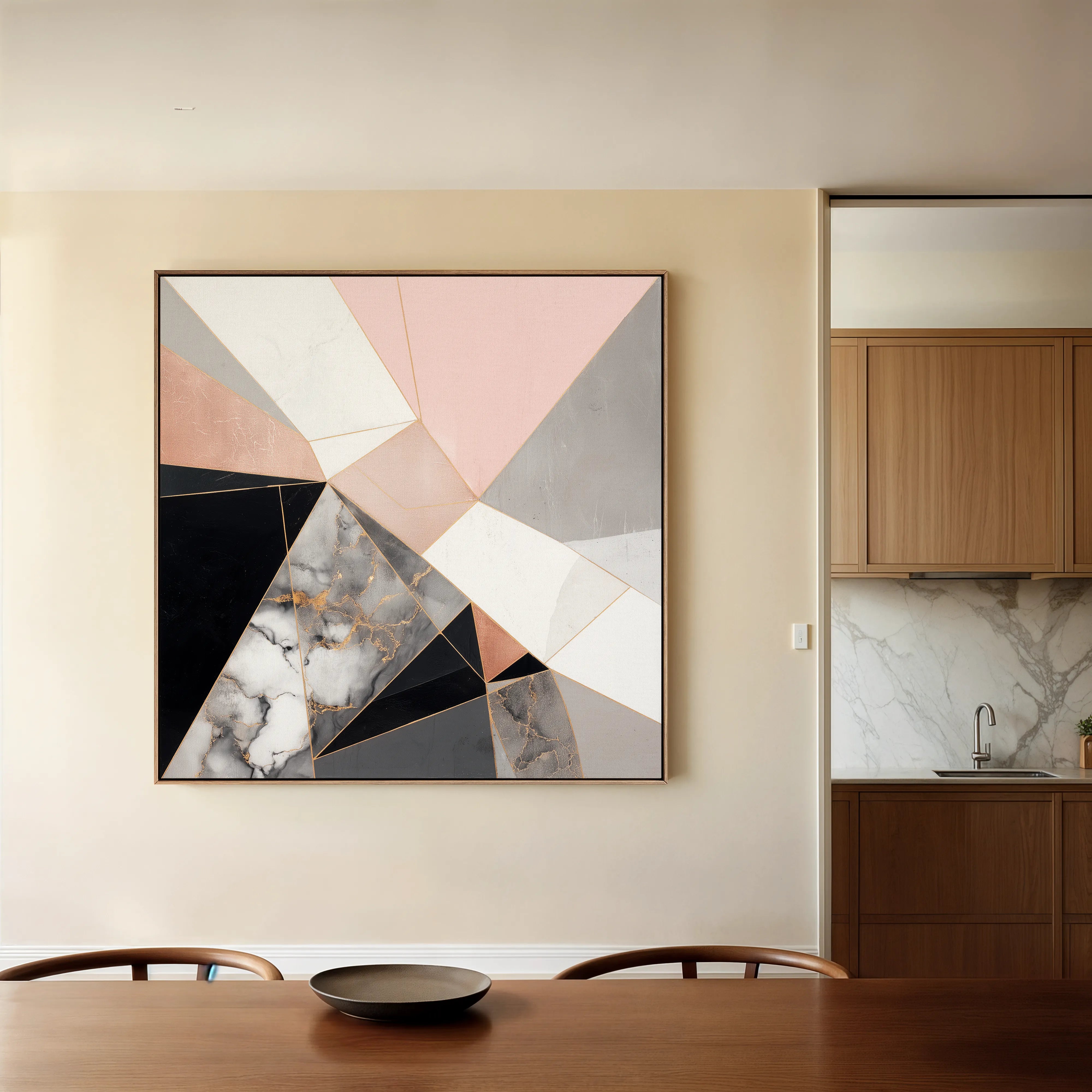 Abstract 1344 Canvas Art 60 x 60 cm / Black