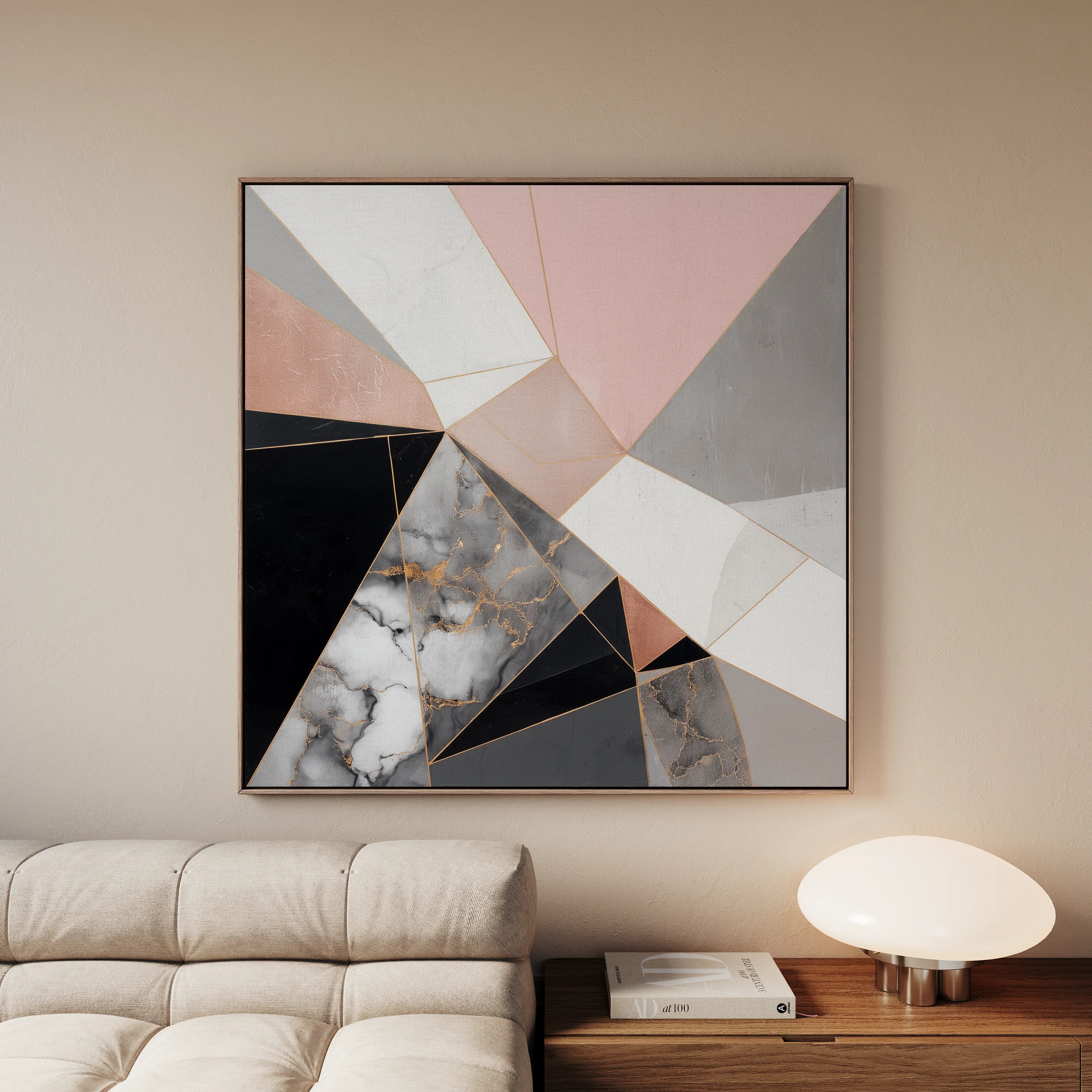 Abstract 1344 Canvas Art 60 x 60 cm / Black