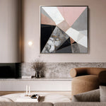 Abstract 1344 Canvas Art 60 x 60 cm / Black