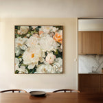 Floral 1344 Canvas Art 60 x 60 cm / Black