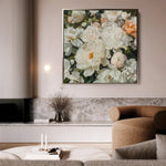 Floral 1344 Canvas Art 60 x 60 cm / Black