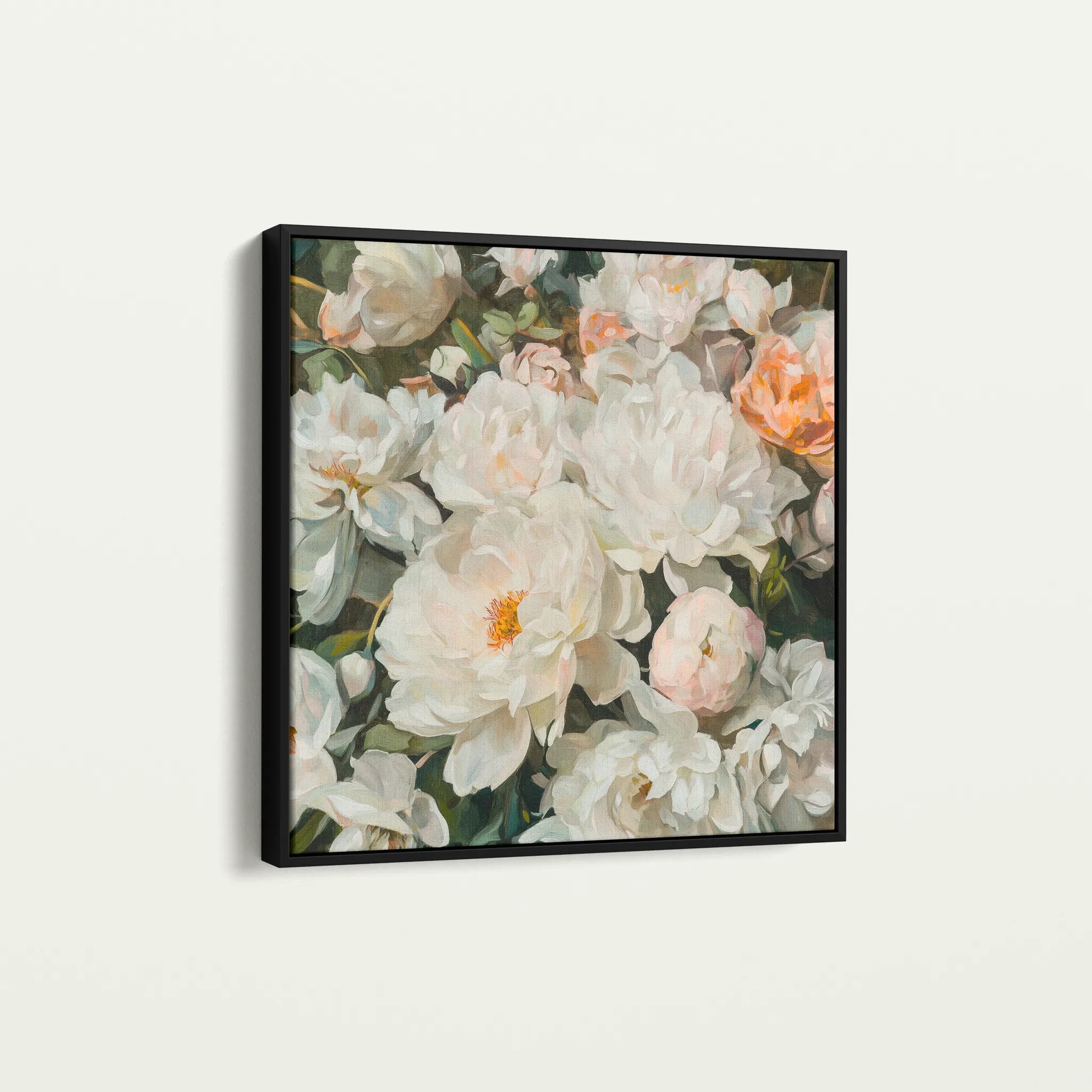 Floral 1344 Canvas Art 60 x 60 cm / Black