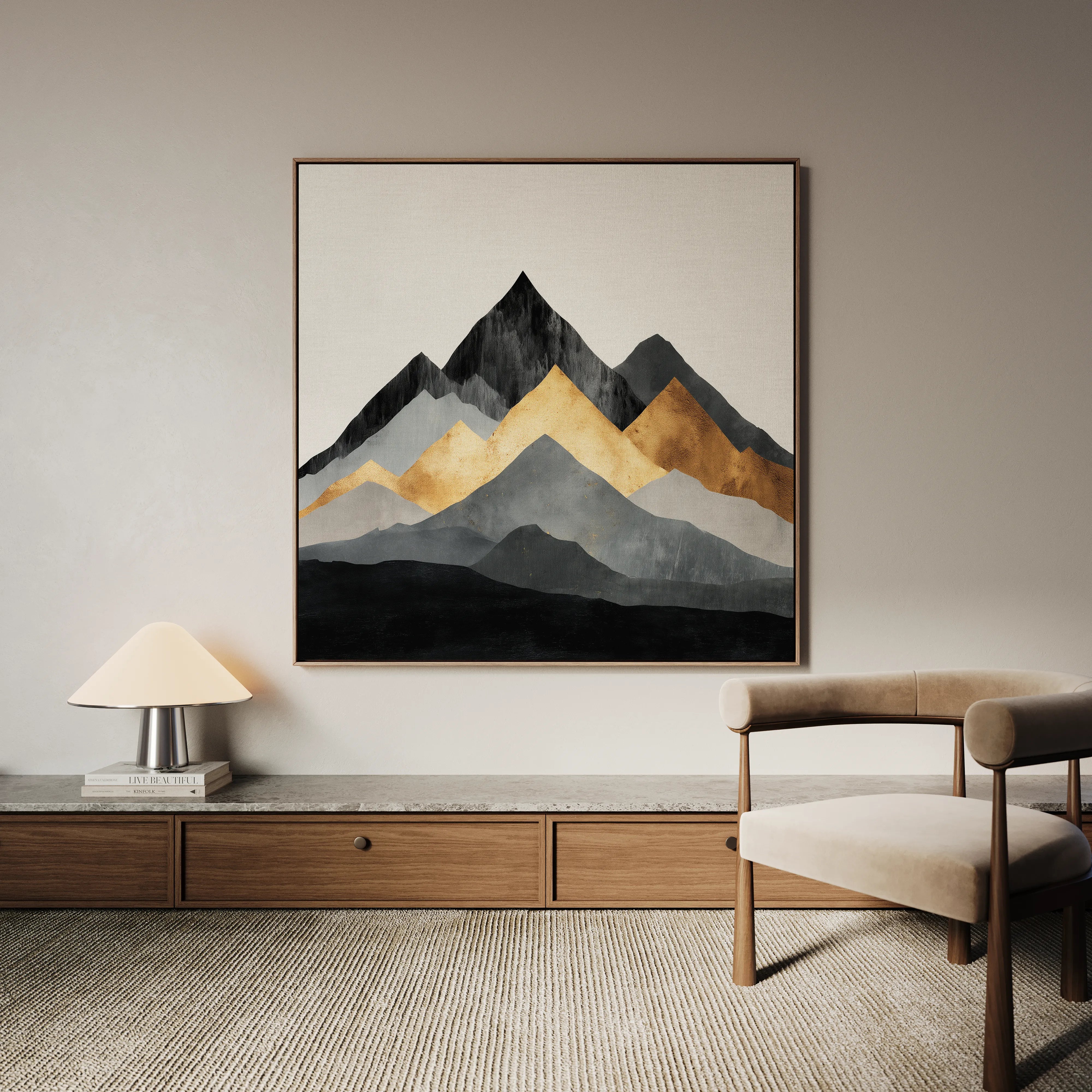 Abstract 1345 Canvas Art 60 x 60 cm / Black
