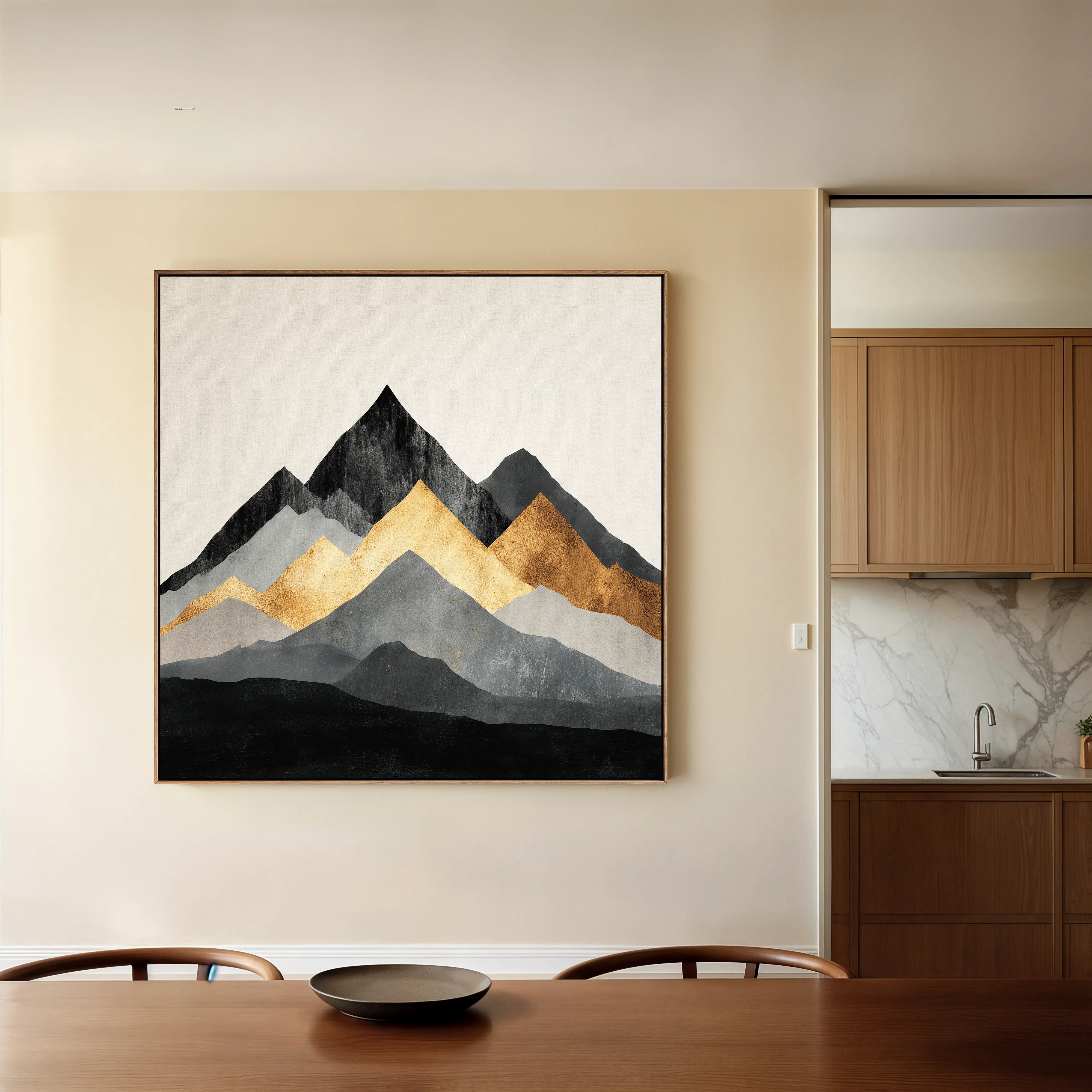 Abstract 1345 Canvas Art 60 x 60 cm / Black