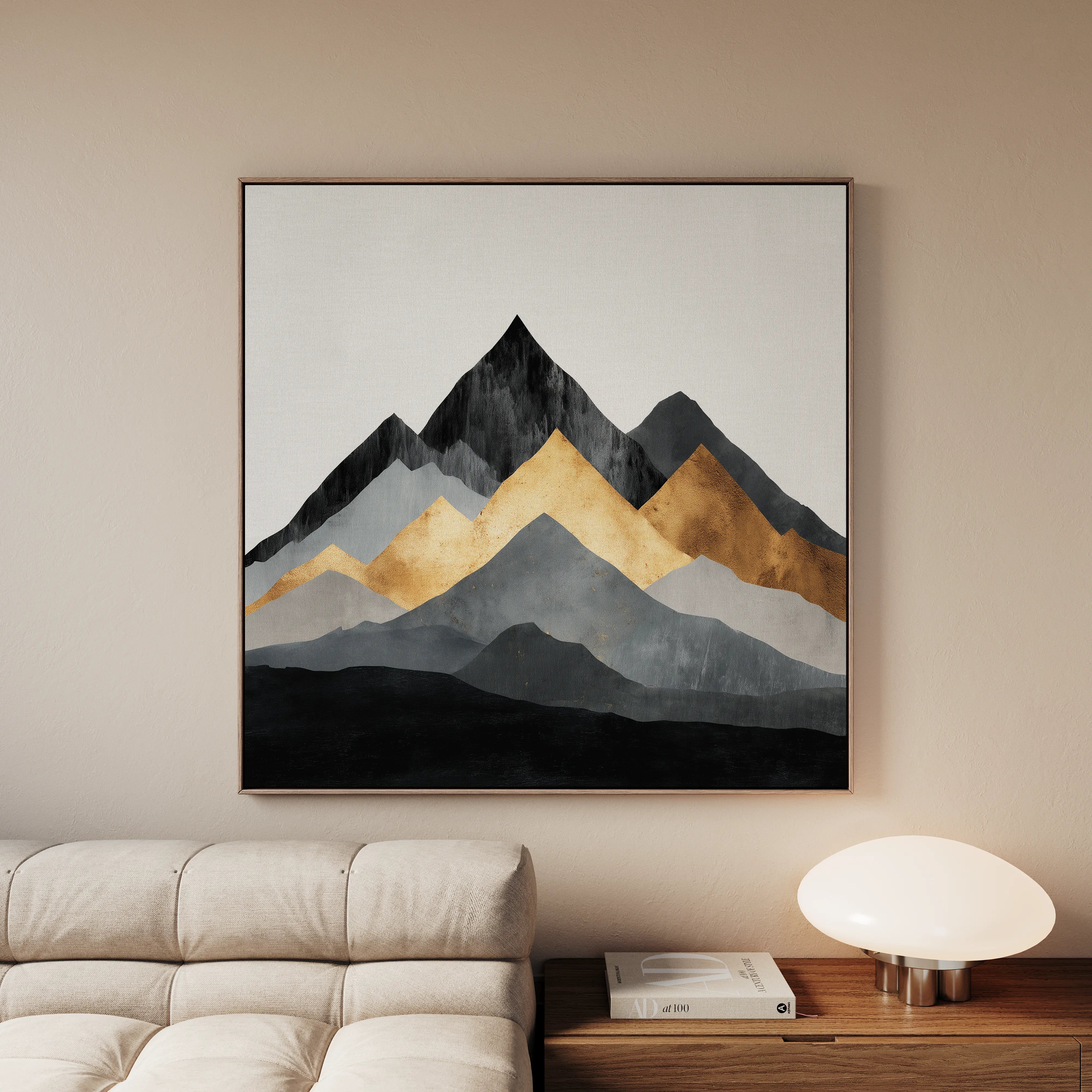 Abstract 1345 Canvas Art 60 x 60 cm / Black