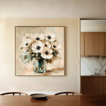 Floral 1345 Canvas Art 60 x 60 cm / Black