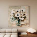 Floral 1345 Canvas Art 60 x 60 cm / Black