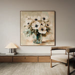 Floral 1345 Canvas Art 60 x 60 cm / Black