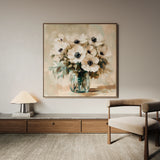 Floral 1345 Canvas Art 60 x 60 cm / Black