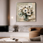 Floral 1345 Canvas Art 60 x 60 cm / Black