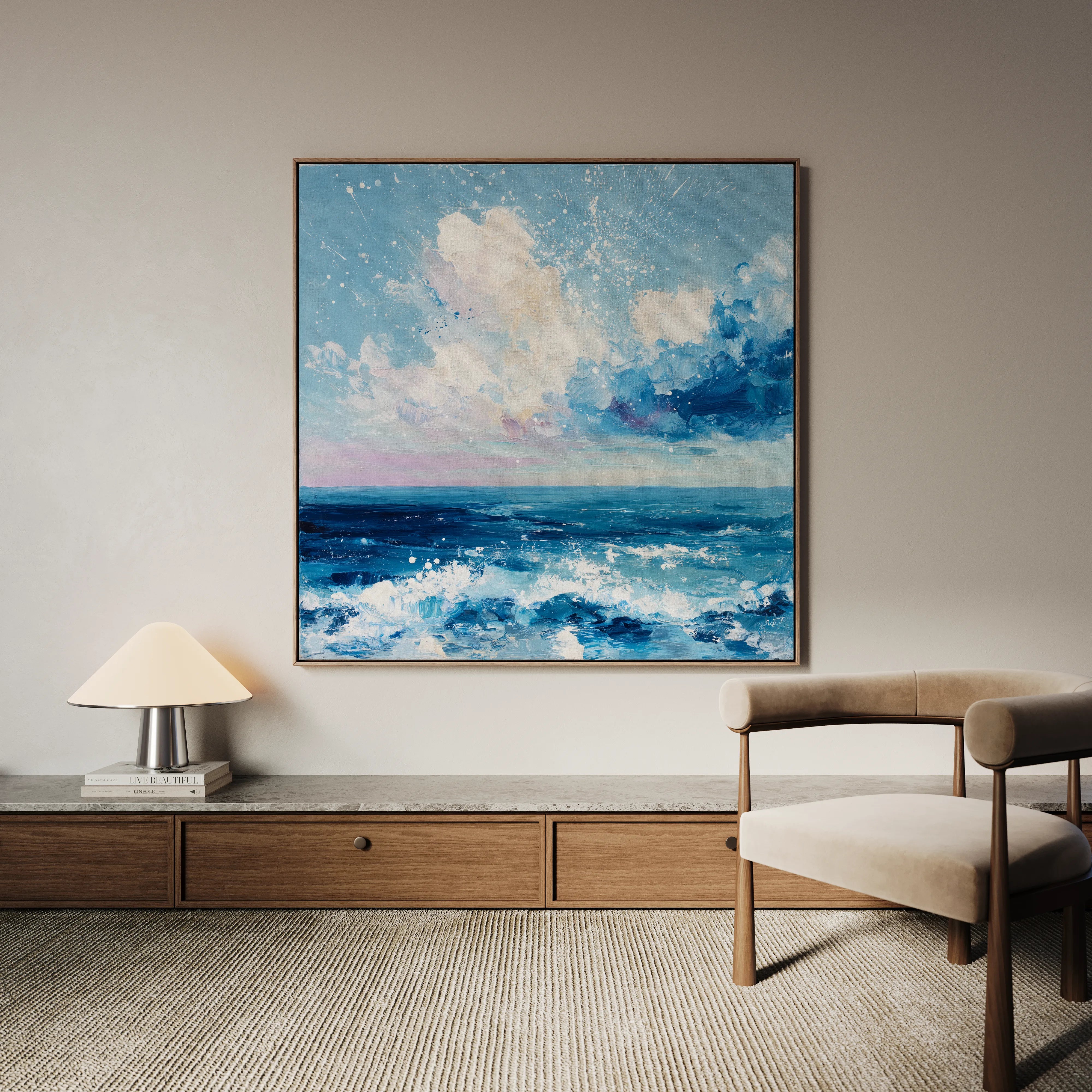 Abstract 1346 Canvas Art 60 x 60 cm / Black