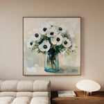 Floral 1346 Canvas Art 60 x 60 cm / Black