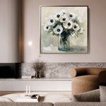 Floral 1346 Canvas Art 60 x 60 cm / Black