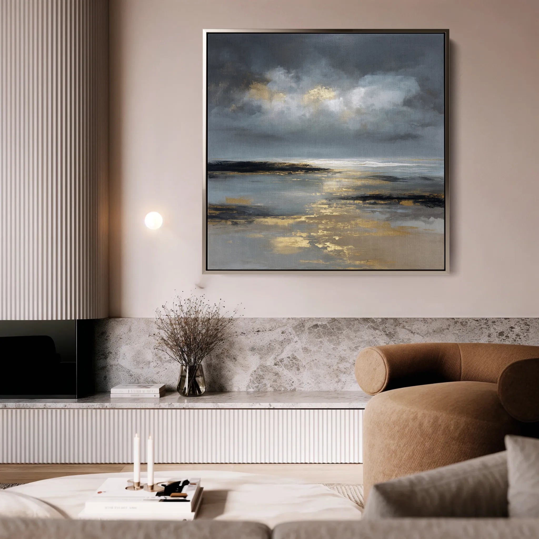 Abstract 1347 Canvas Art 60 x 60 cm / Black