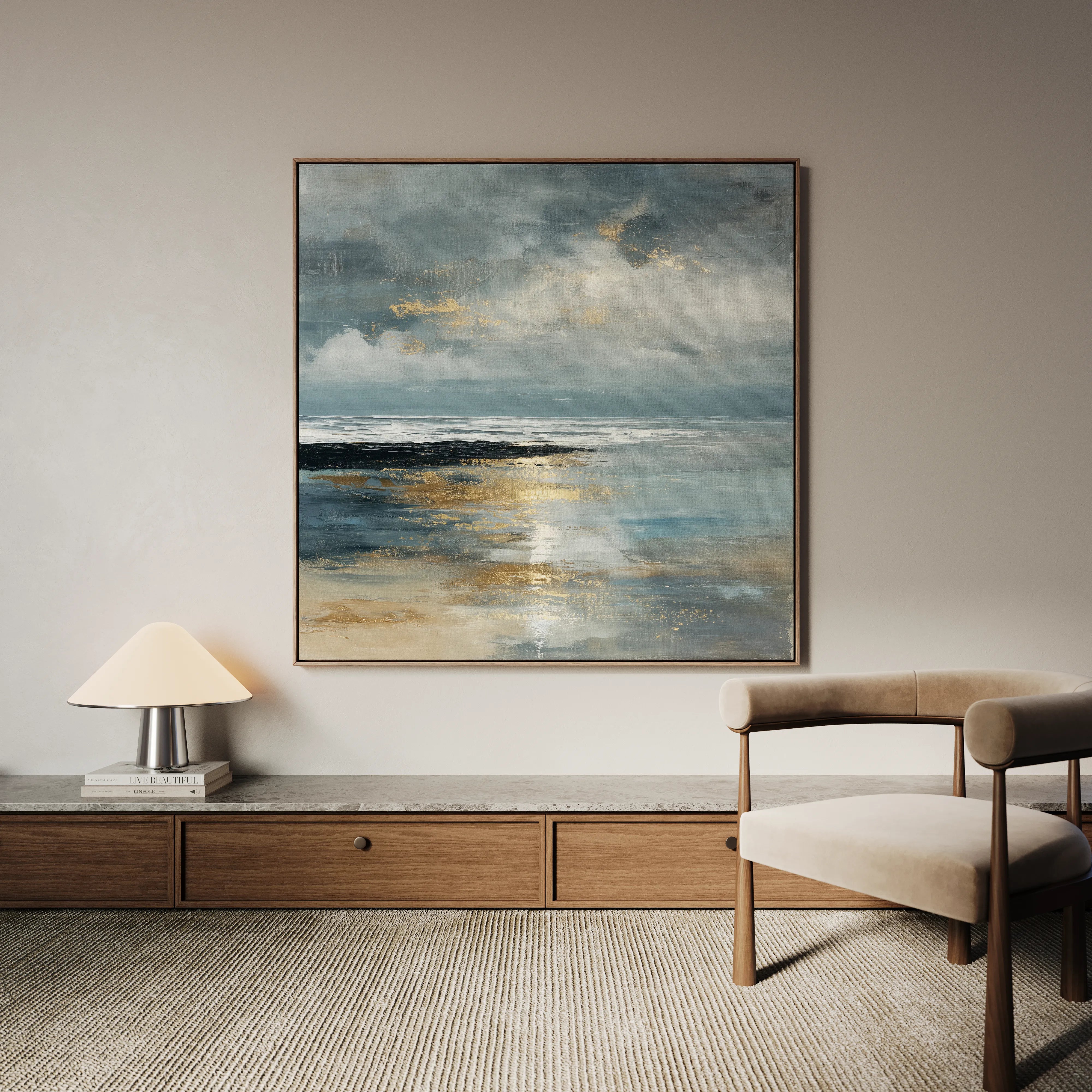 Abstract 1348 Canvas Art 60 x 60 cm / Black