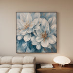Floral 1349 Canvas Art 60 x 60 cm / Black