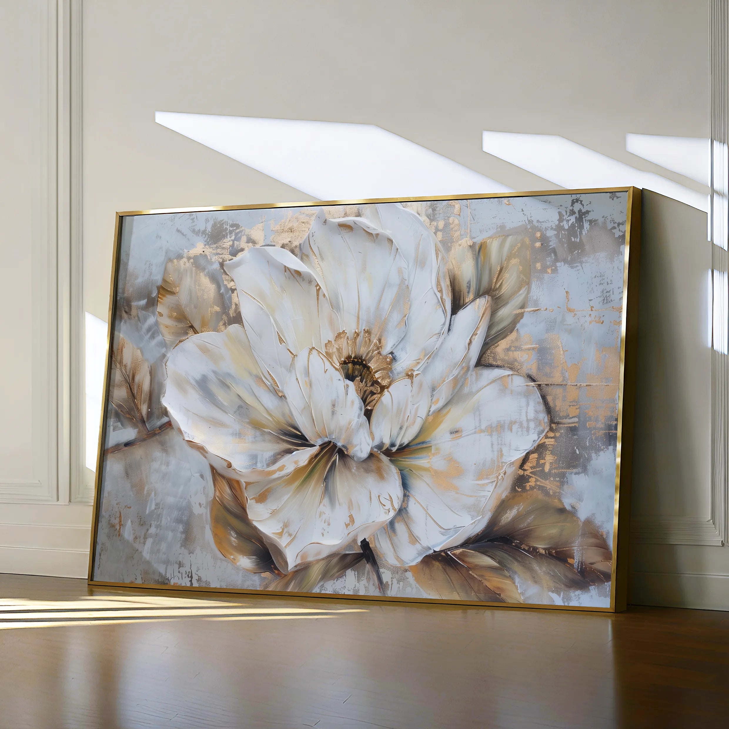 Floral 135 Canvas Art 60 x 40 cm / Black