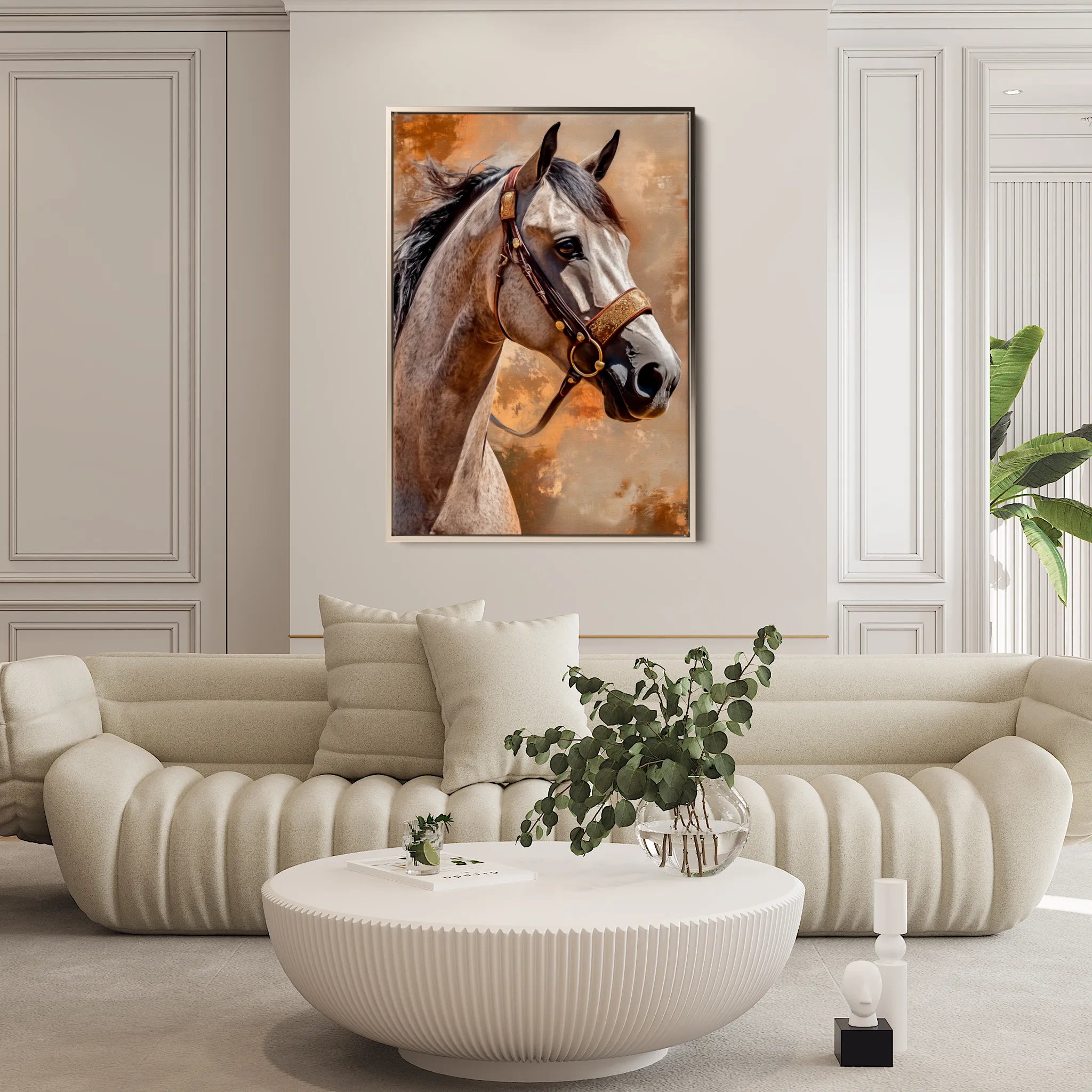 Horses 135 Canvas Art 60 x 40 cm / Black