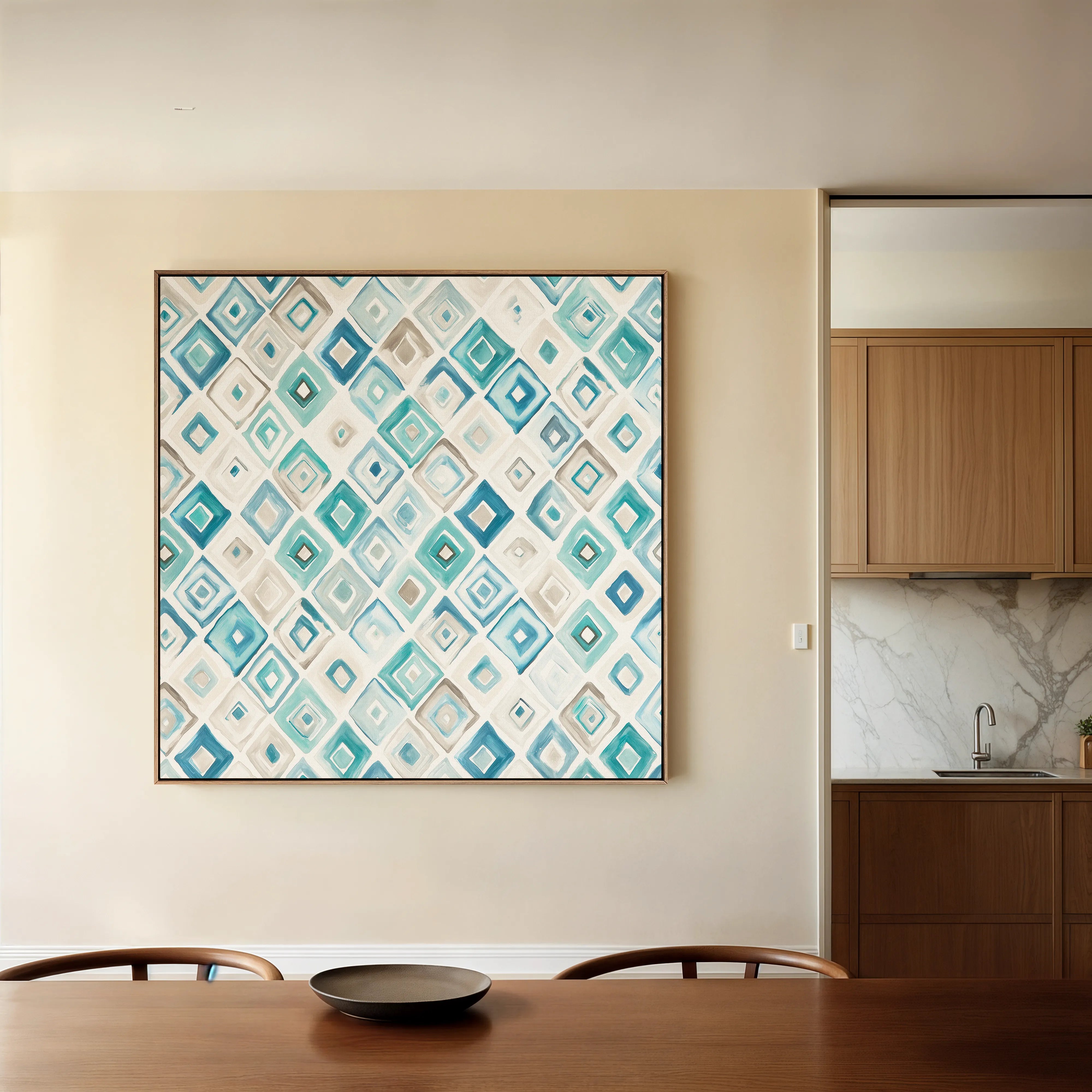 Abstract 1350 Canvas Art 60 x 60 cm / Black