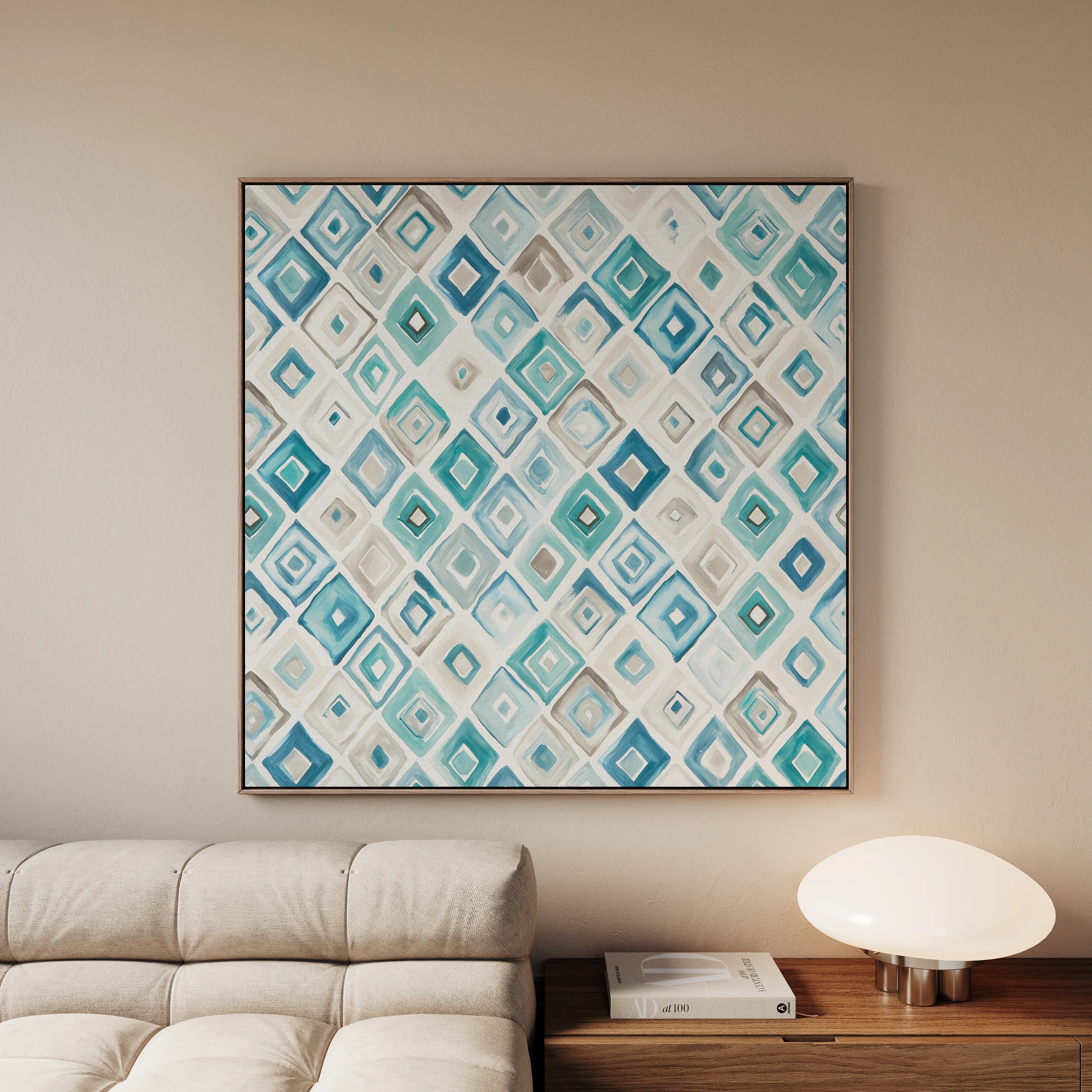 Abstract 1350 Canvas Art 60 x 60 cm / Black