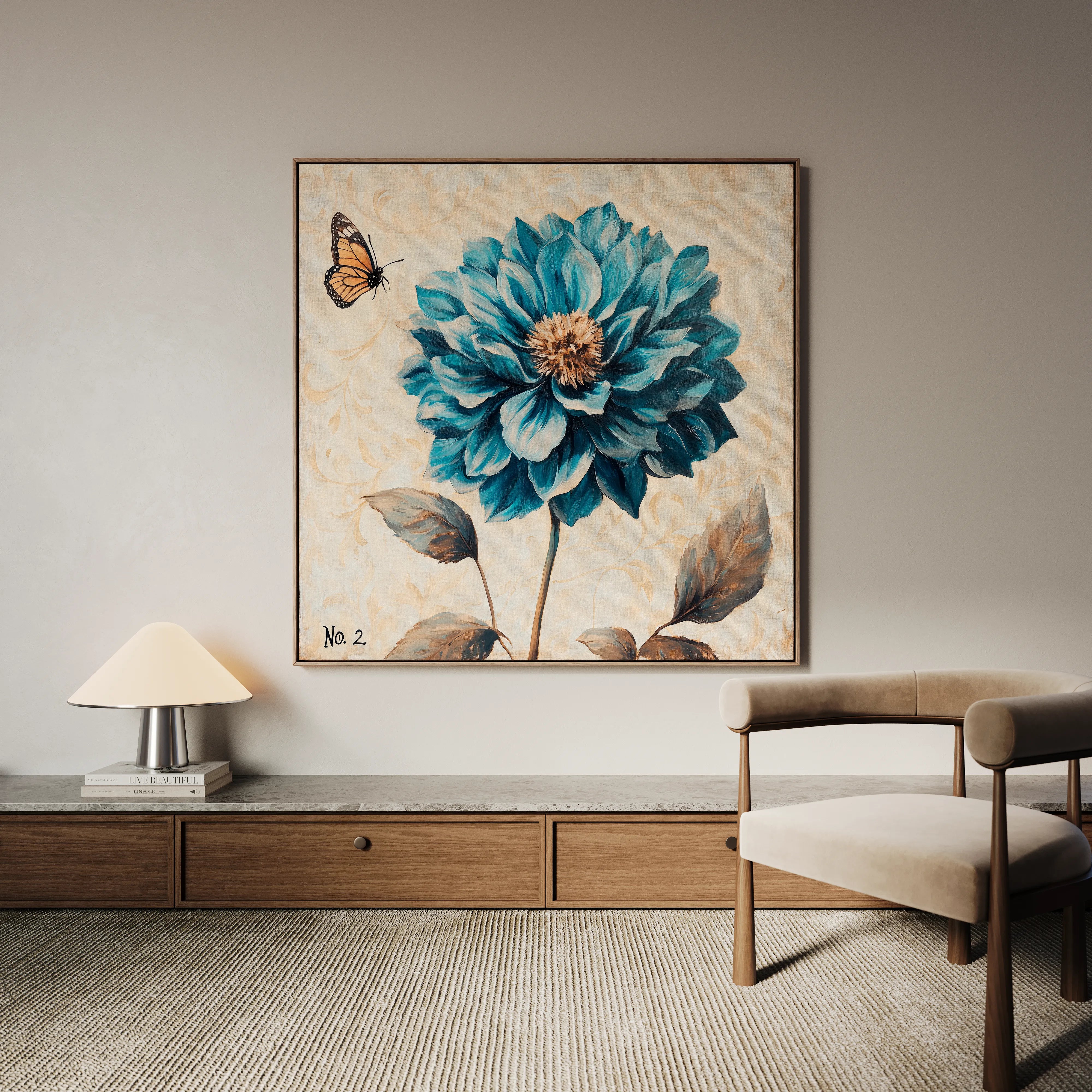 Floral 1350 Canvas Art 60 x 60 cm / Black