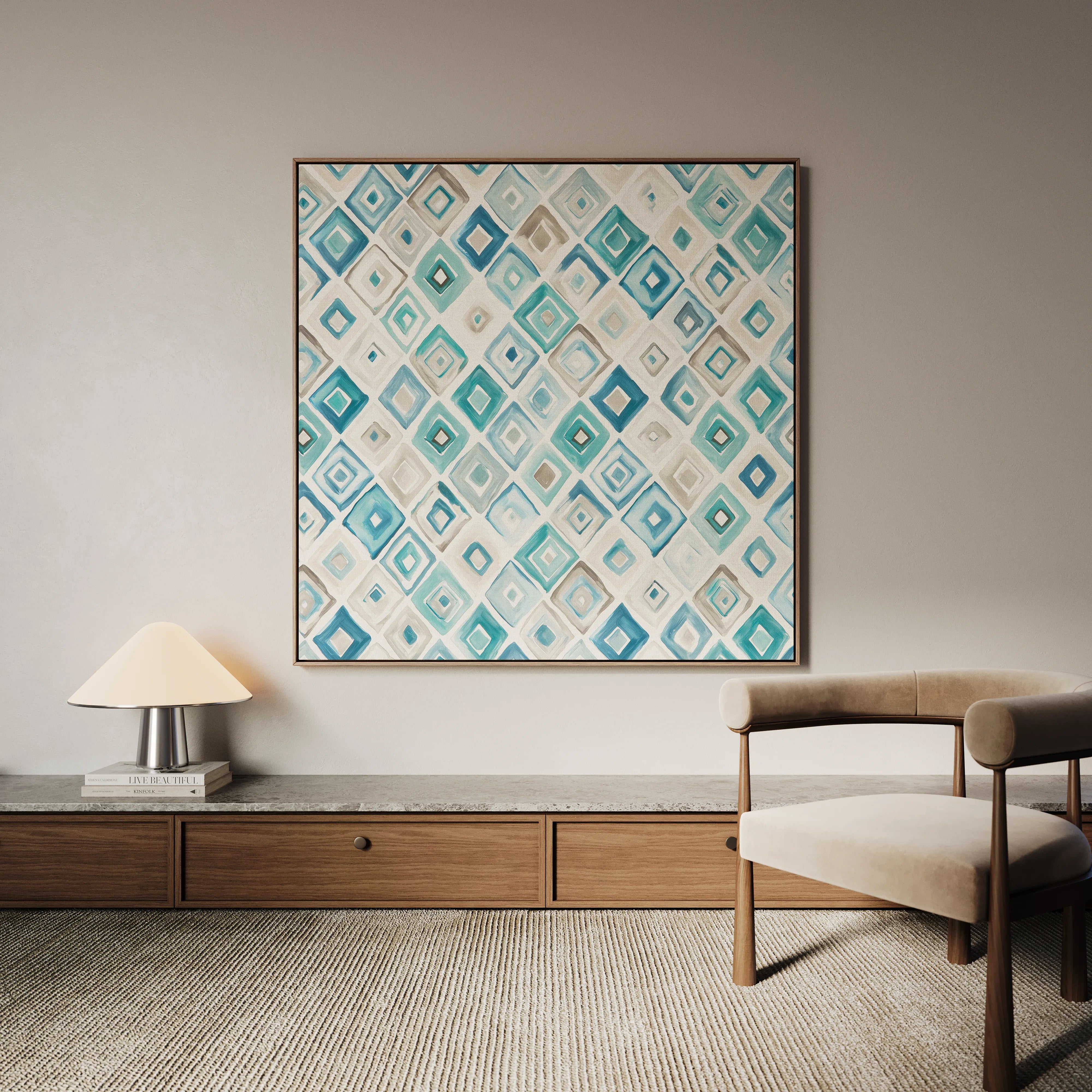 Abstract 1351 Canvas Art 60 x 60 cm / Black