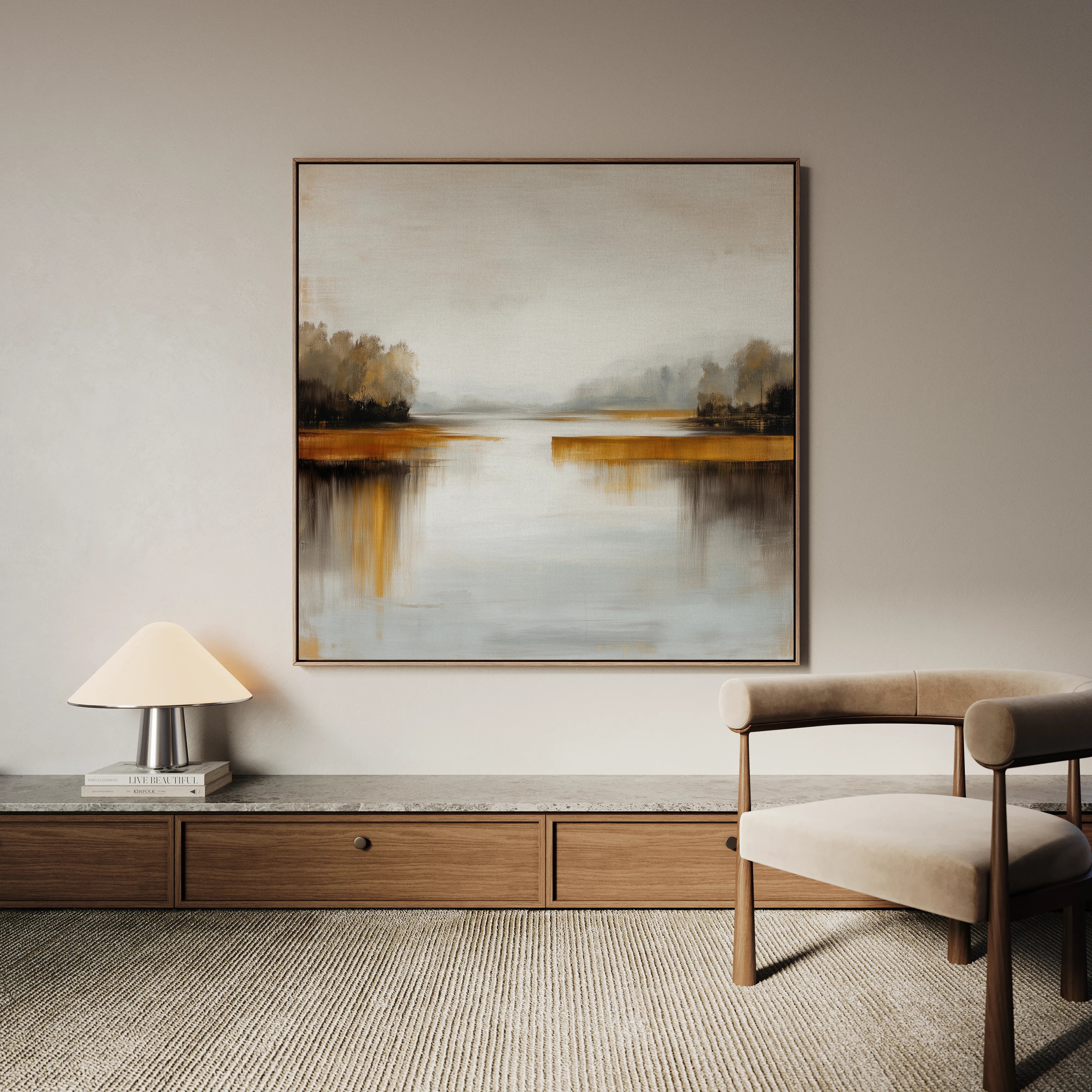 Abstract 1352 Canvas Art 60 x 60 cm / Black