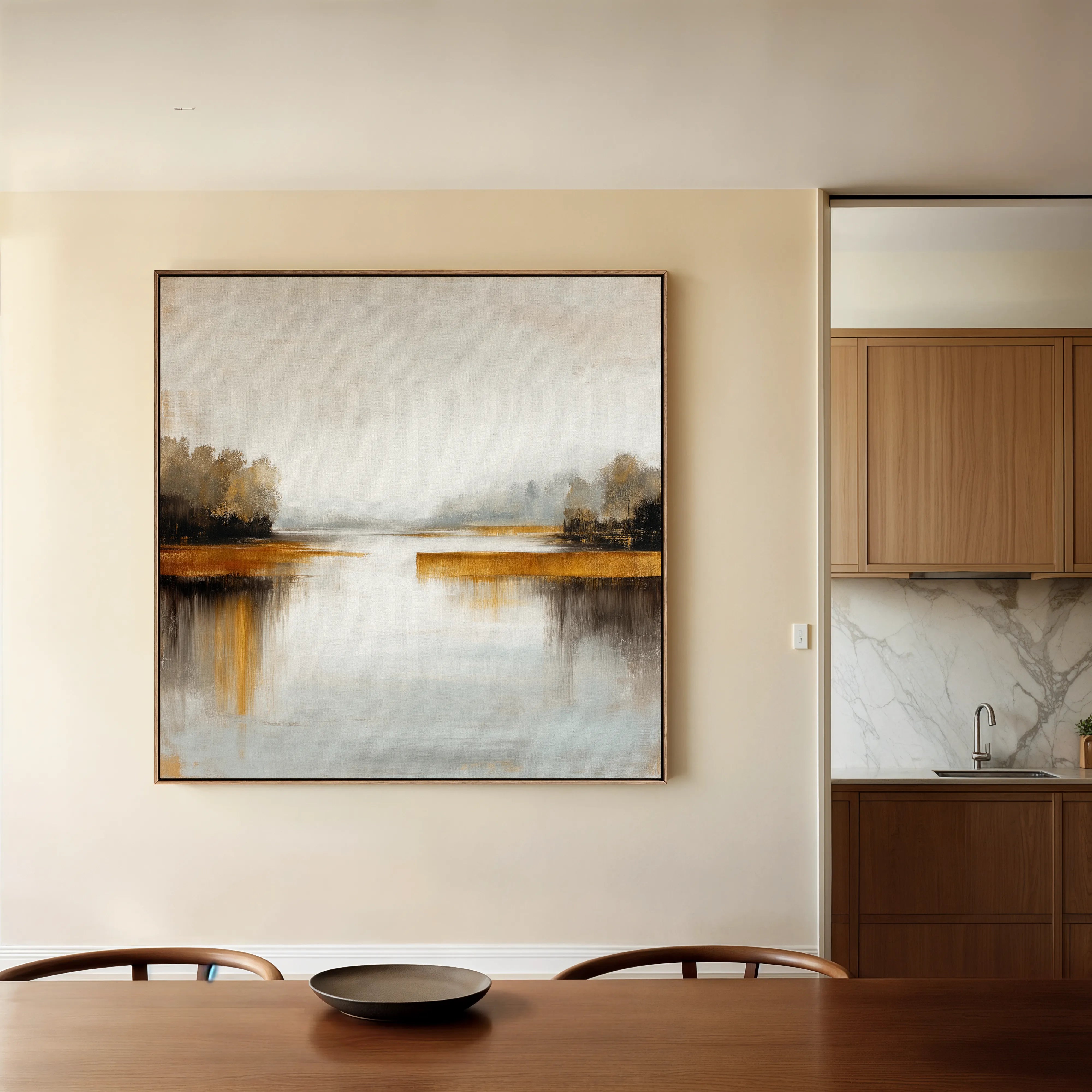 Abstract 1352 Canvas Art 60 x 60 cm / Black