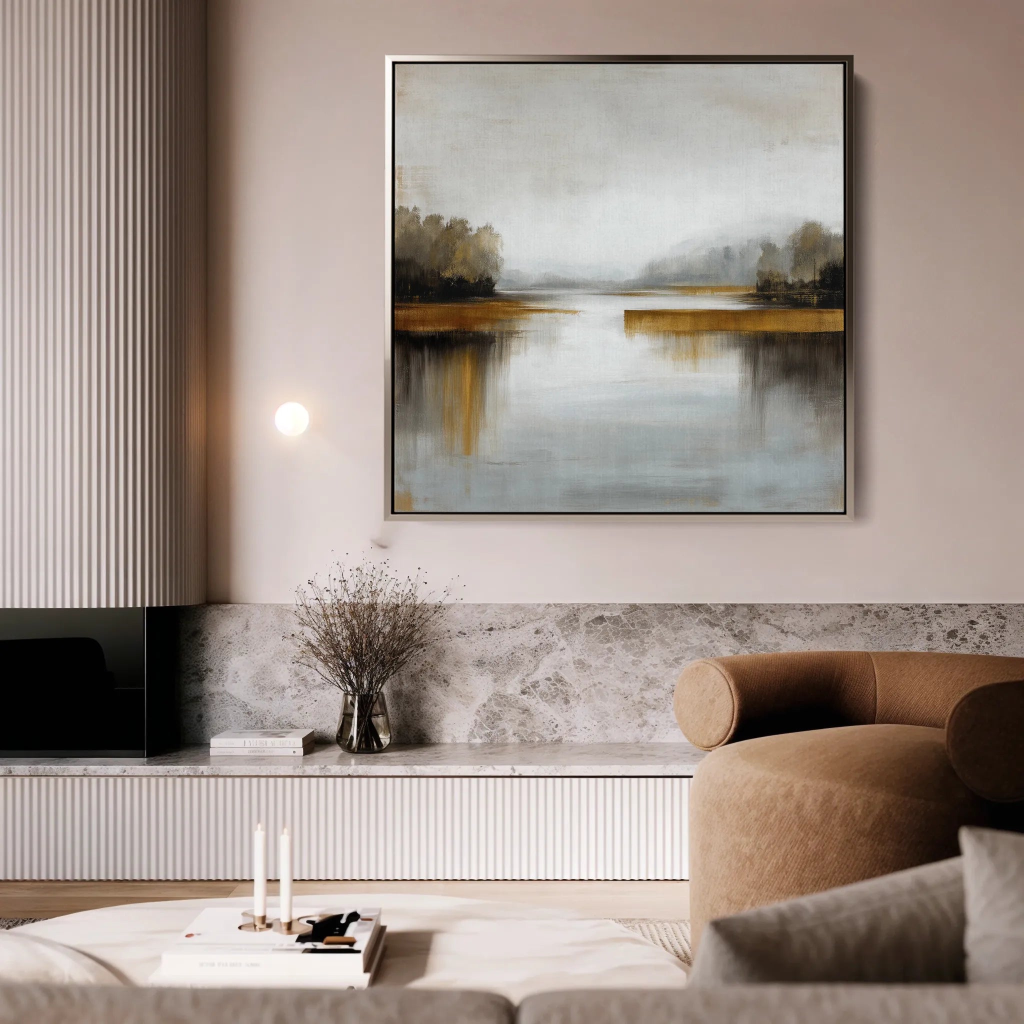 Abstract 1352 Canvas Art 60 x 60 cm / Black