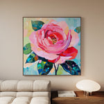Floral 1352 Canvas Art 60 x 60 cm / Black