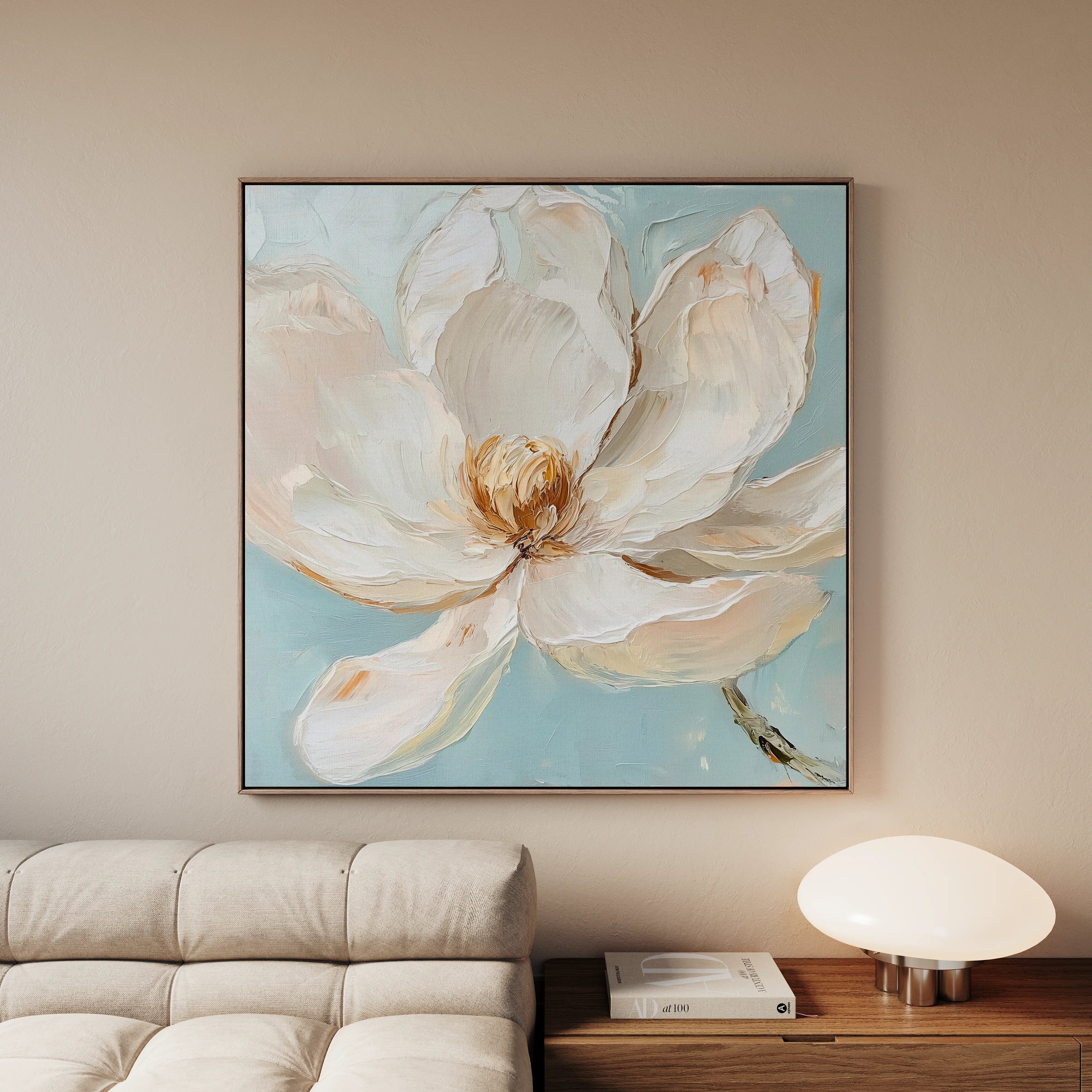 Floral 1353 Canvas Art 60 x 60 cm / Black