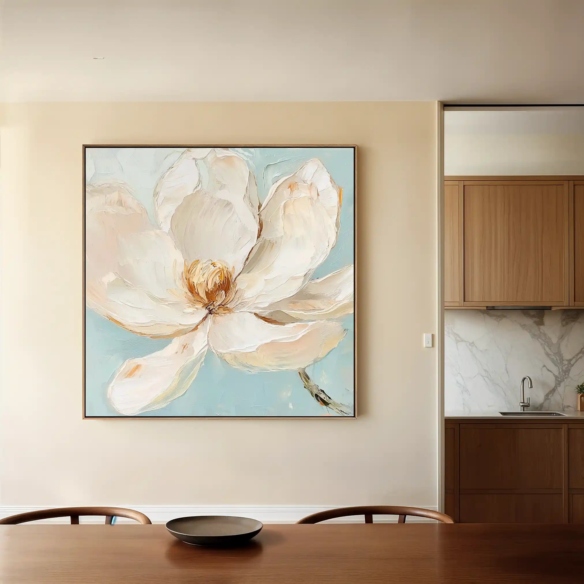 Floral 1353 Canvas Art 60 x 60 cm / Black