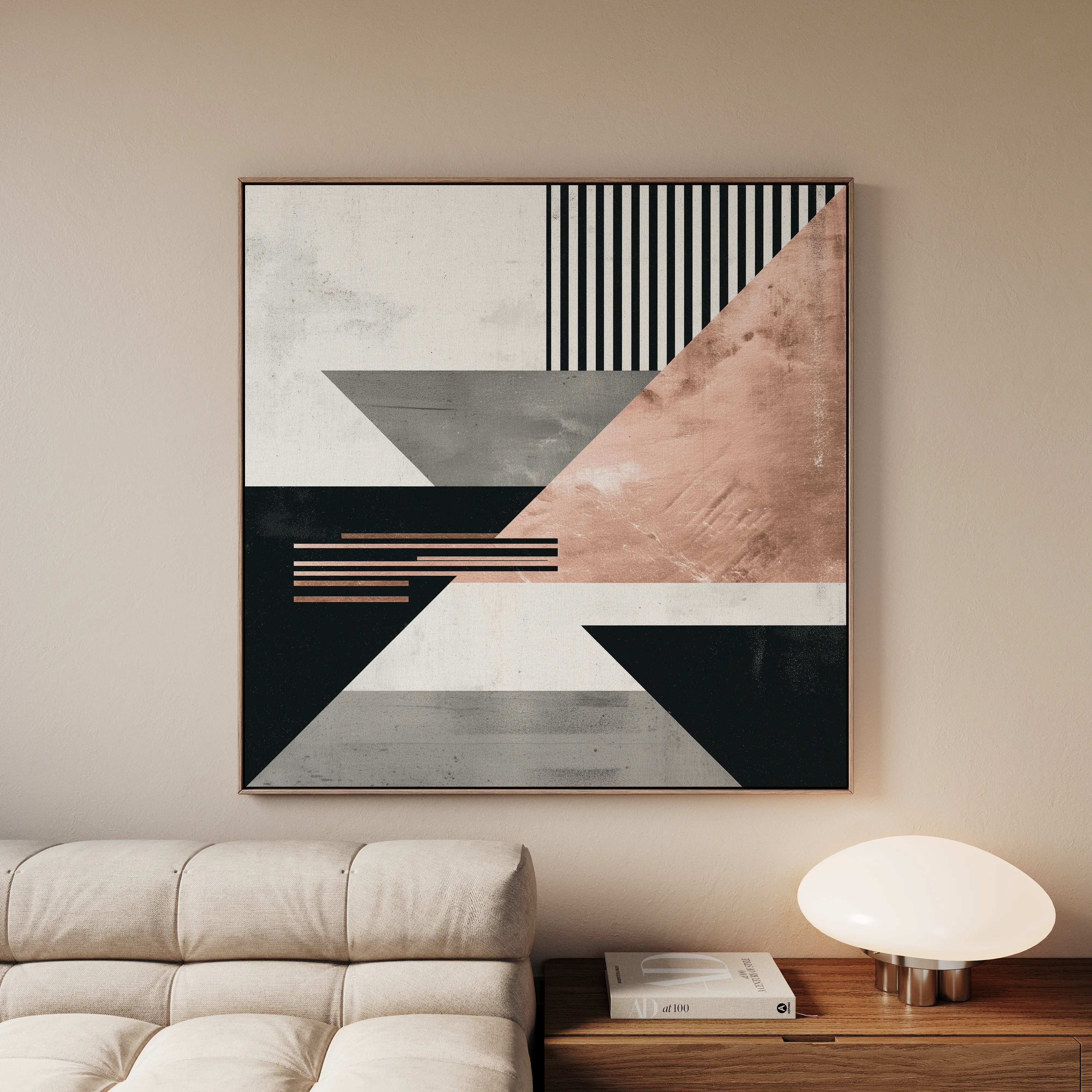 Abstract 1355 Canvas Art 60 x 60 cm / Black